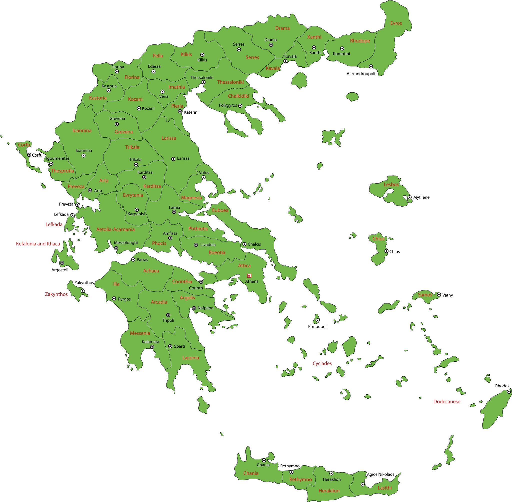 green greece map