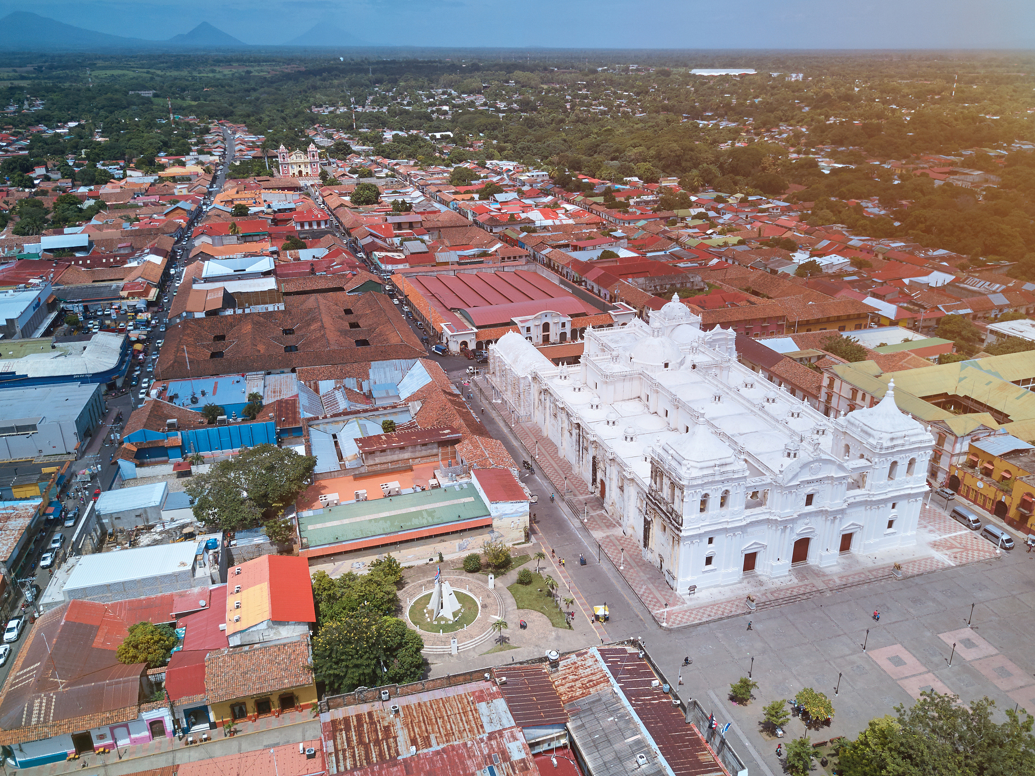 aerial cityscape of leon city