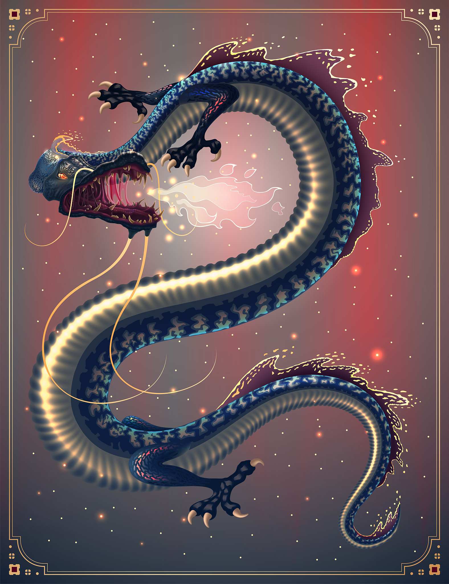 山海经巴蛇：九头九尾的神秘巨蛇