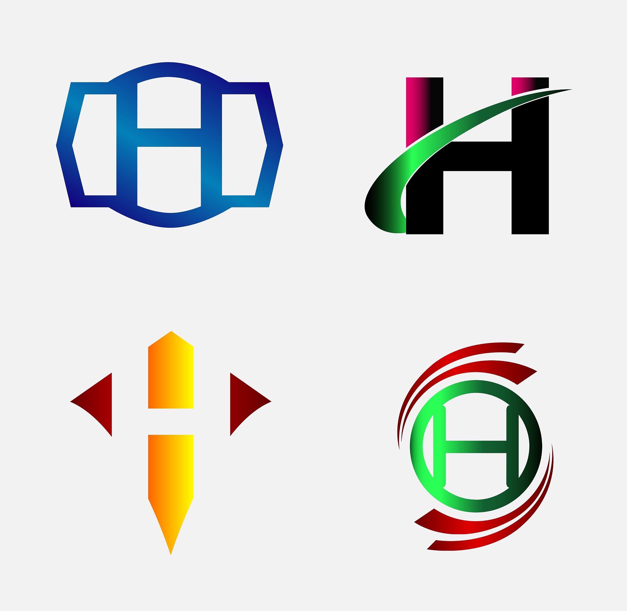 letter h logo icon template set