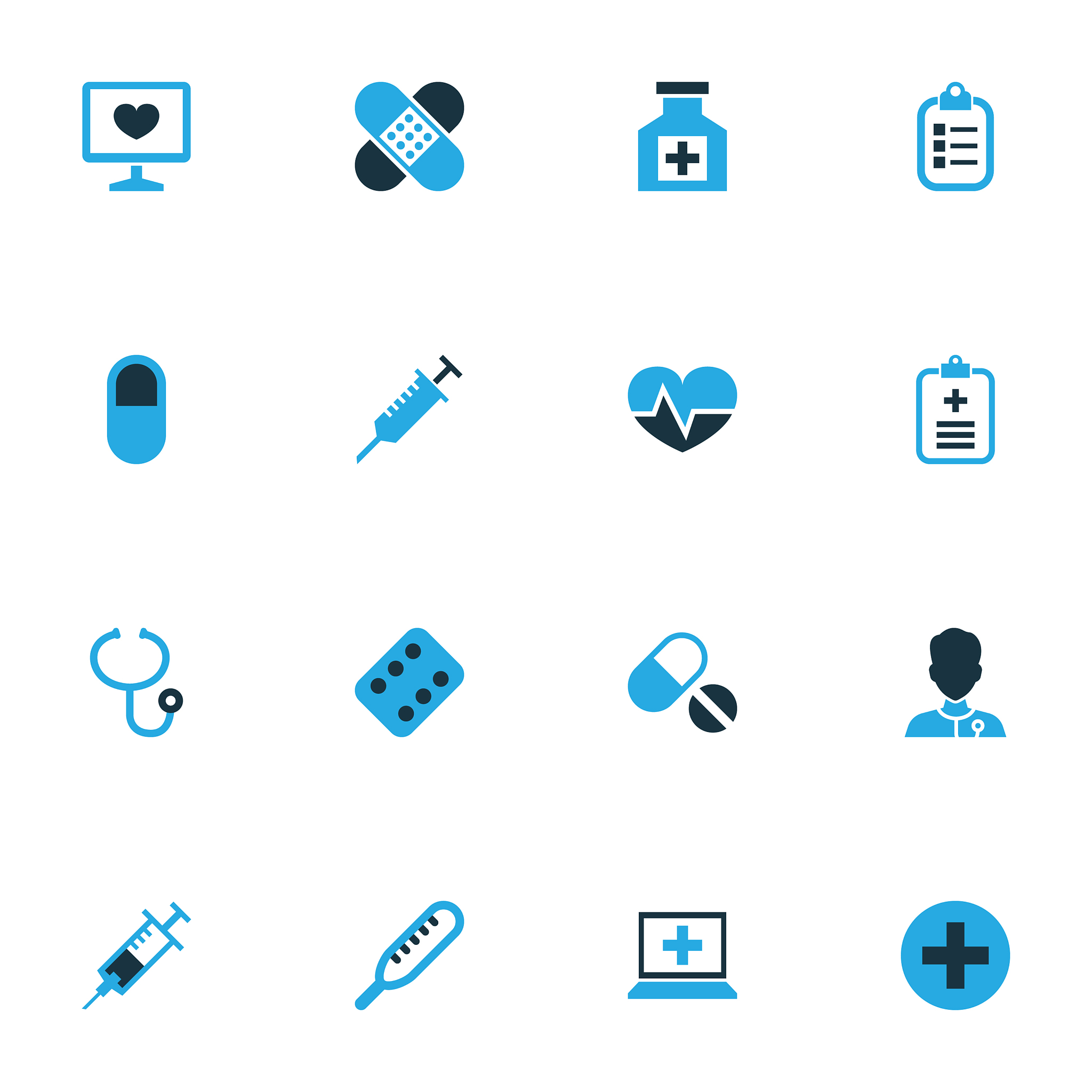 antibiotic colorful icons set collection of