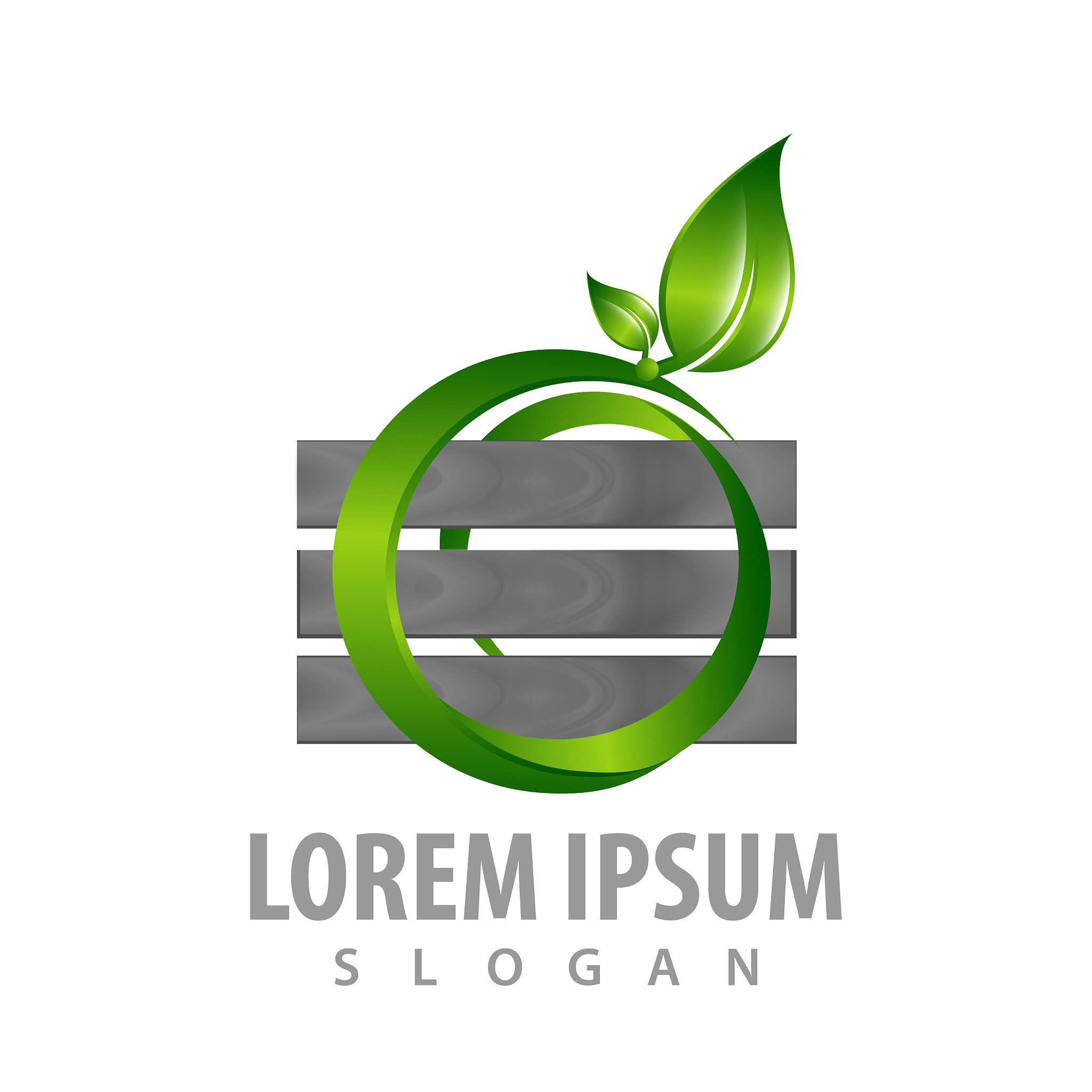 logo concept design wall with circle leaf symbol