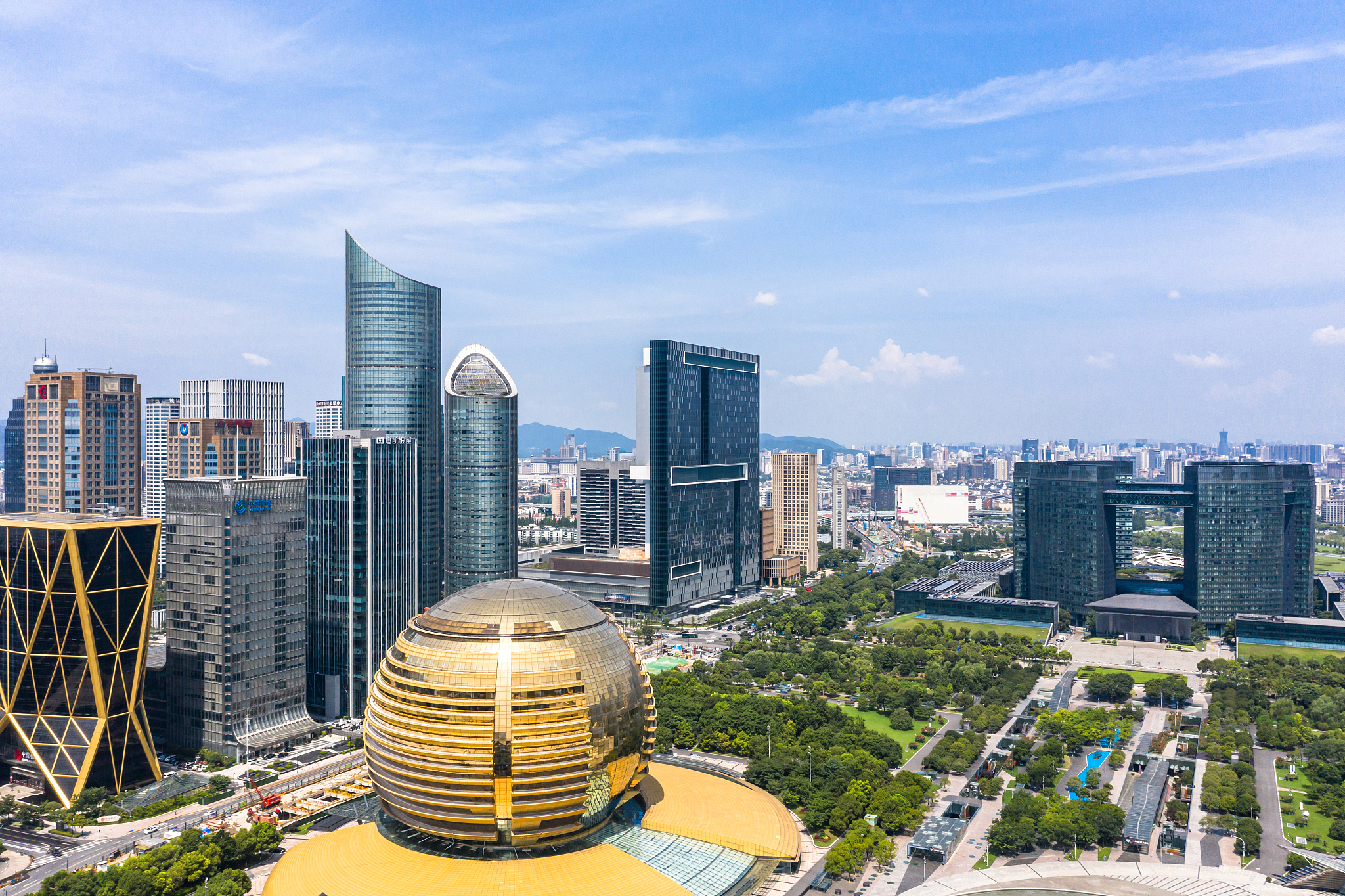 杭州城市天际线与地标建筑