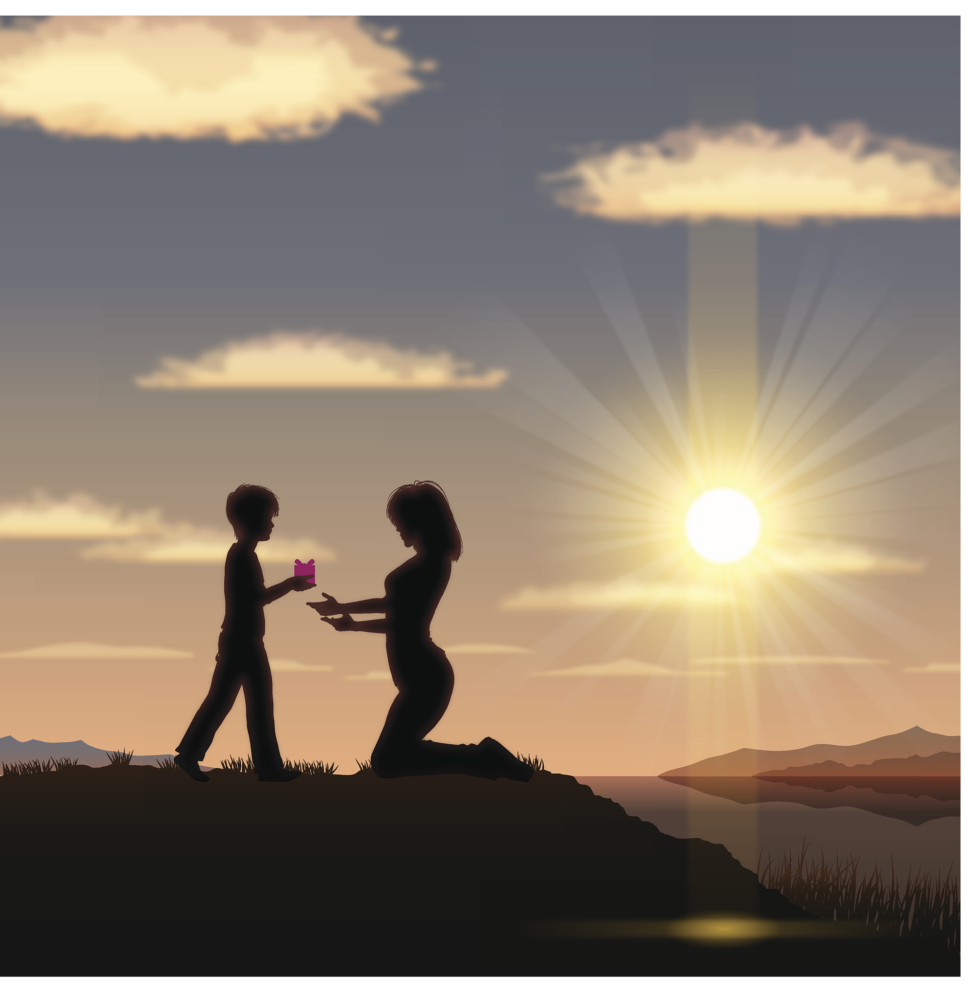 Warm Golden Sunset: A Moment of Love and Connection