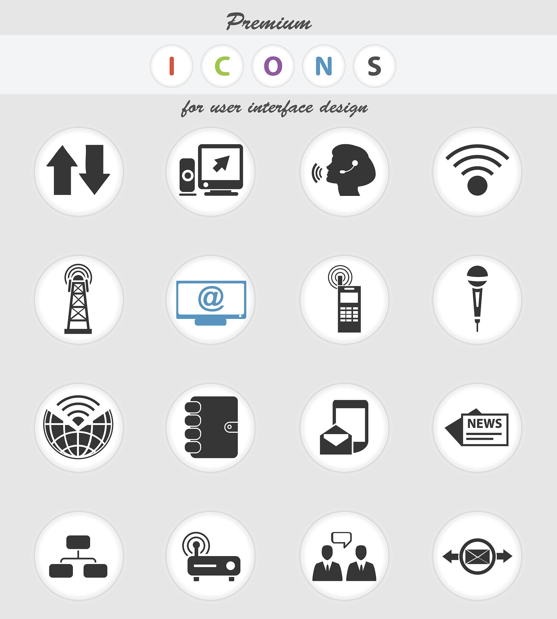 communication icon set