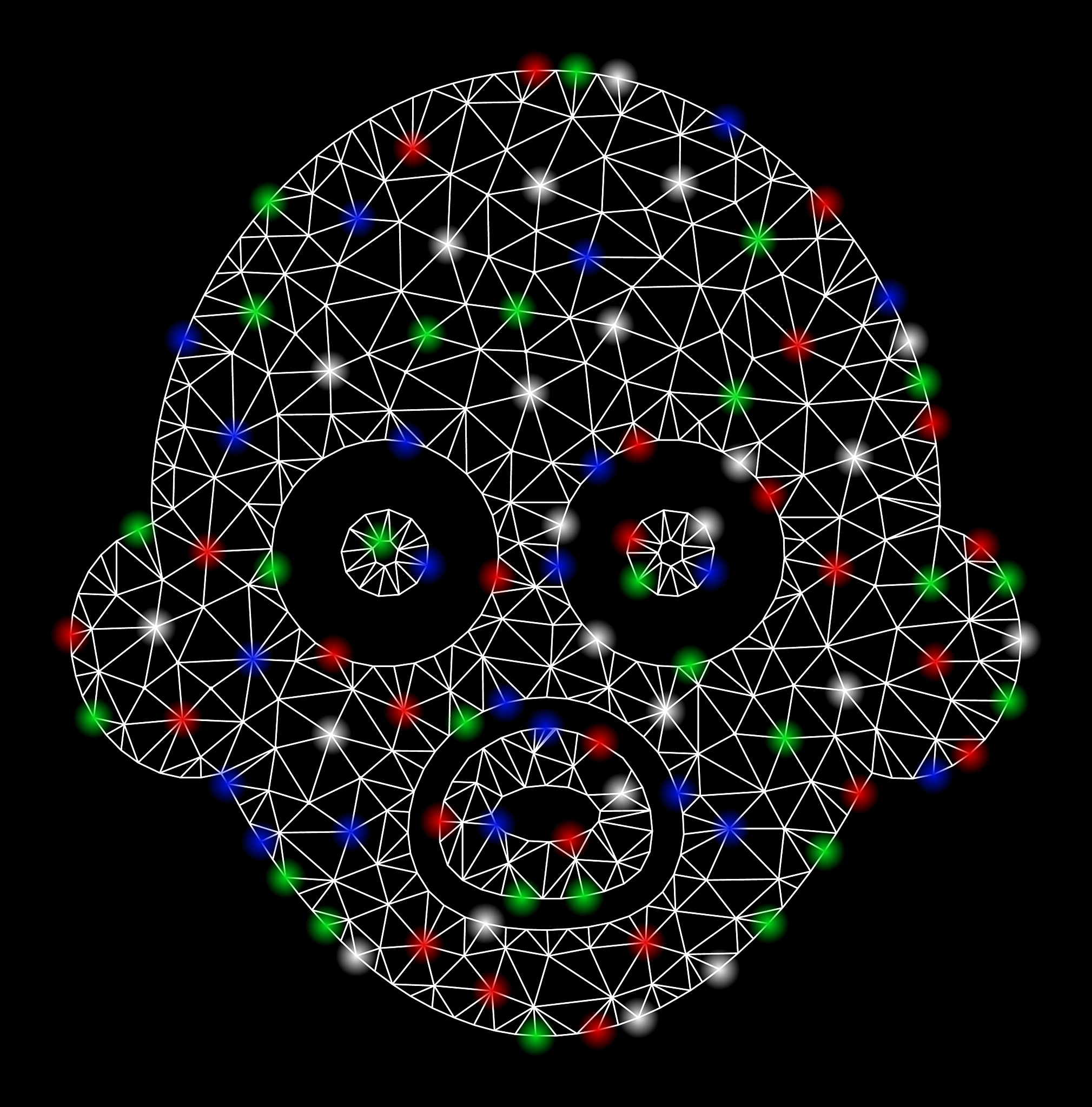 bright mesh network bahead with flare spots