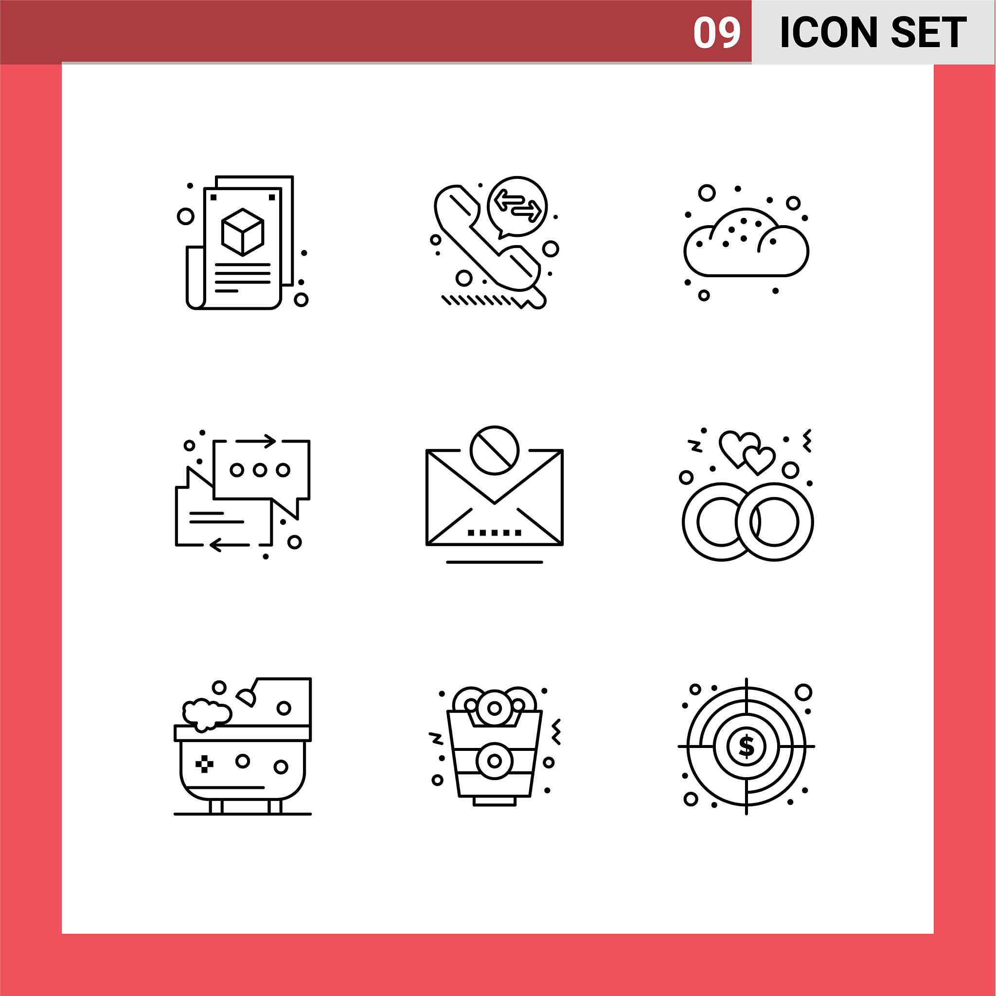 9 user interface outline pack modern signs and