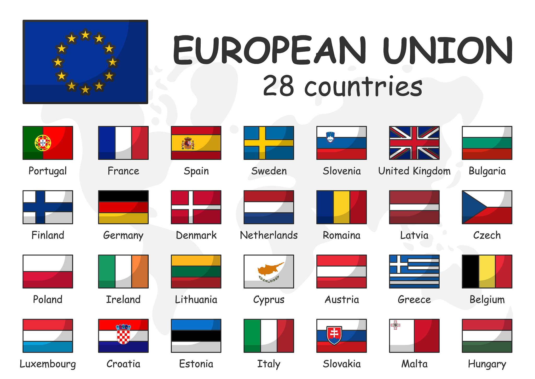 european union and membership flag association