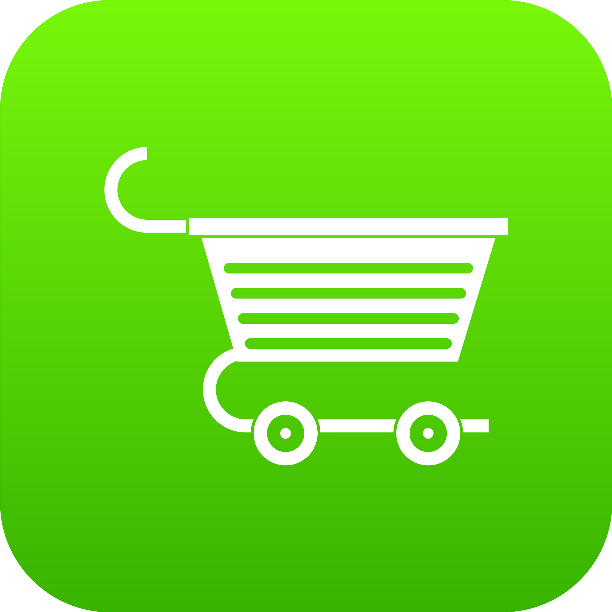 shopping trolley icon digital green
