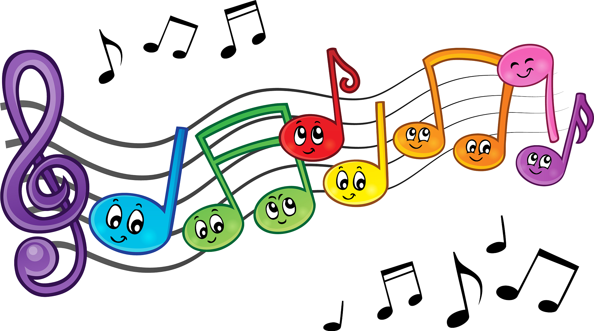 cartoon music notes theme image 2