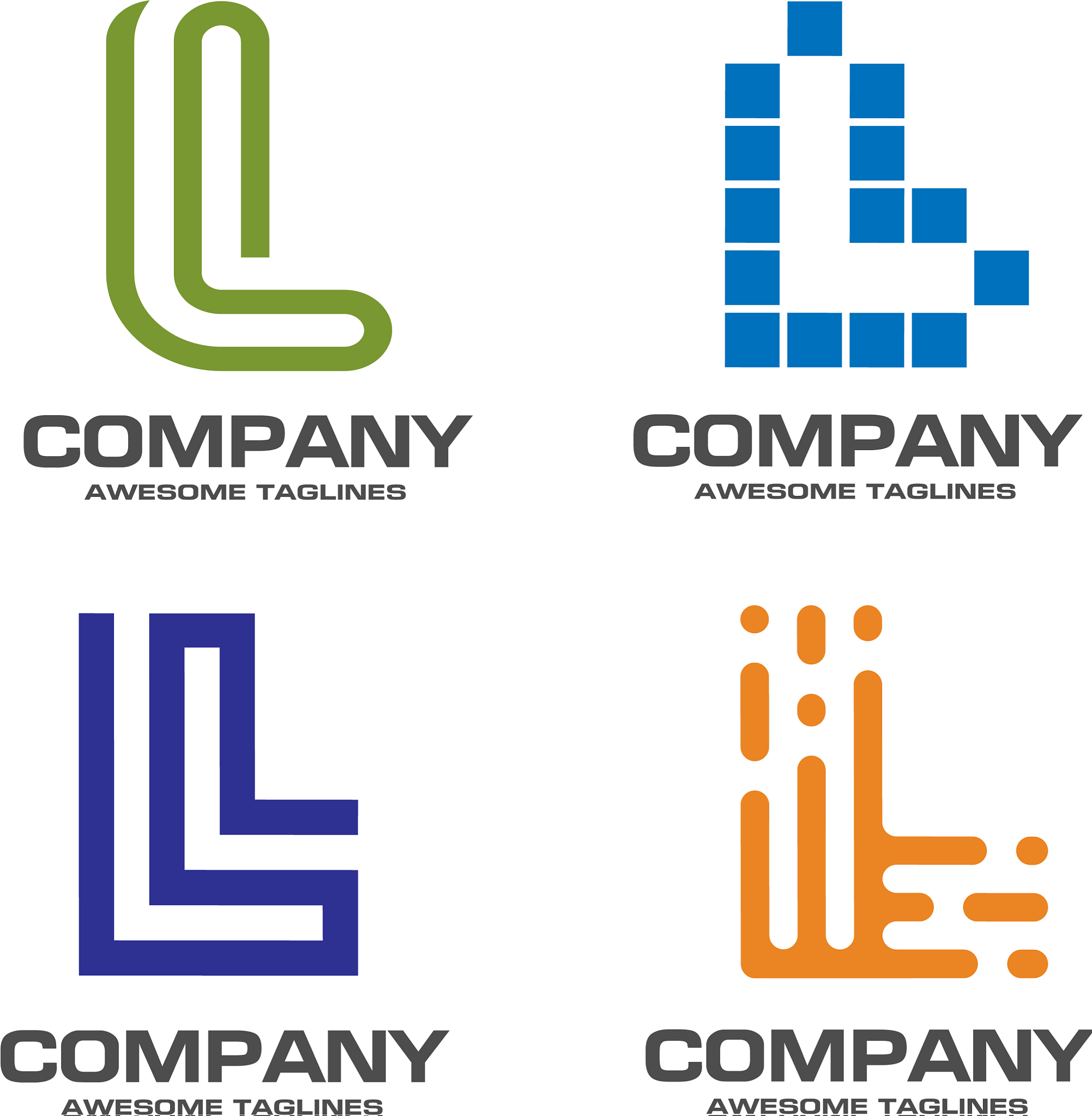 l letter logo design logo set