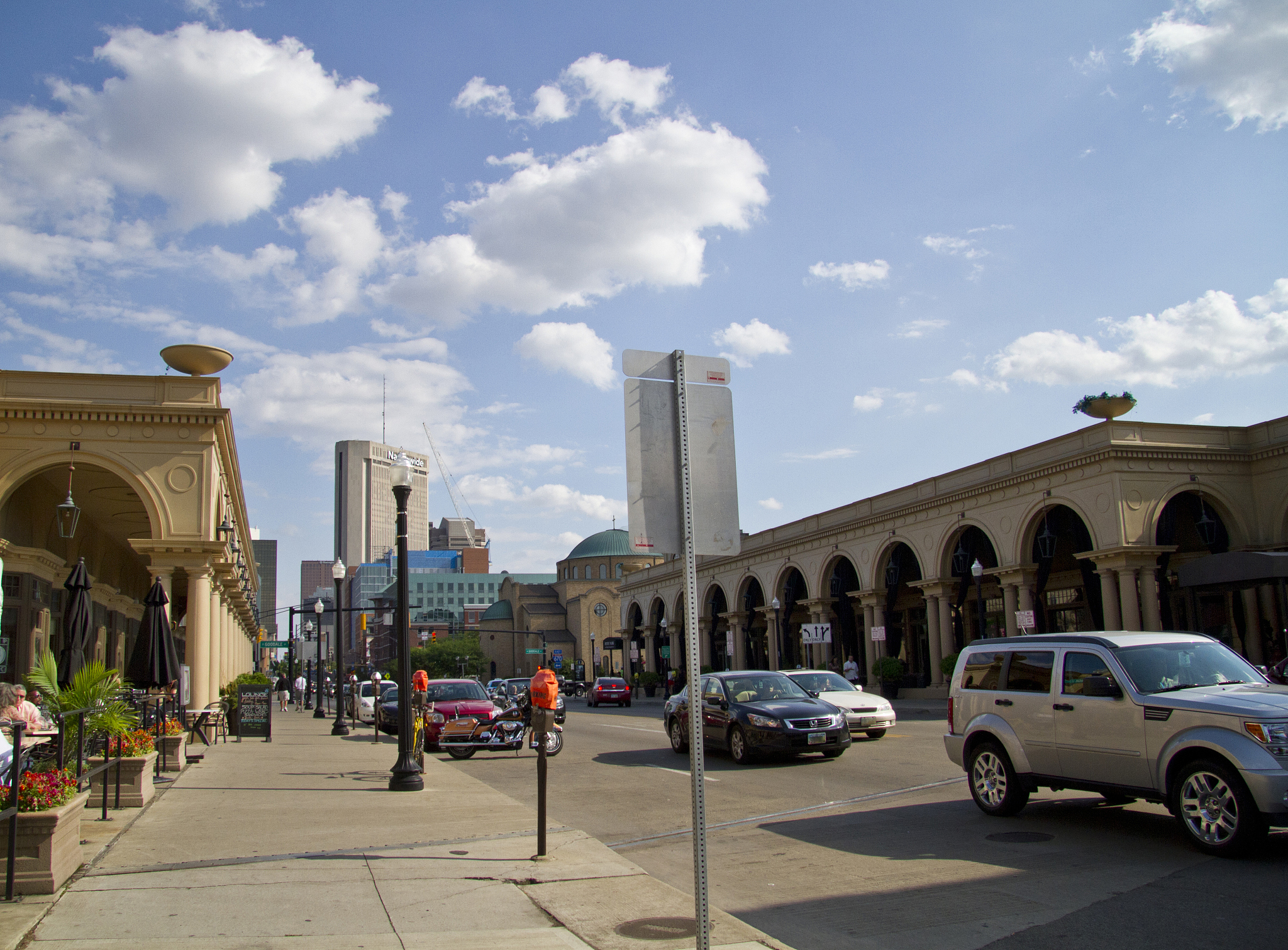 restaurants line the streets