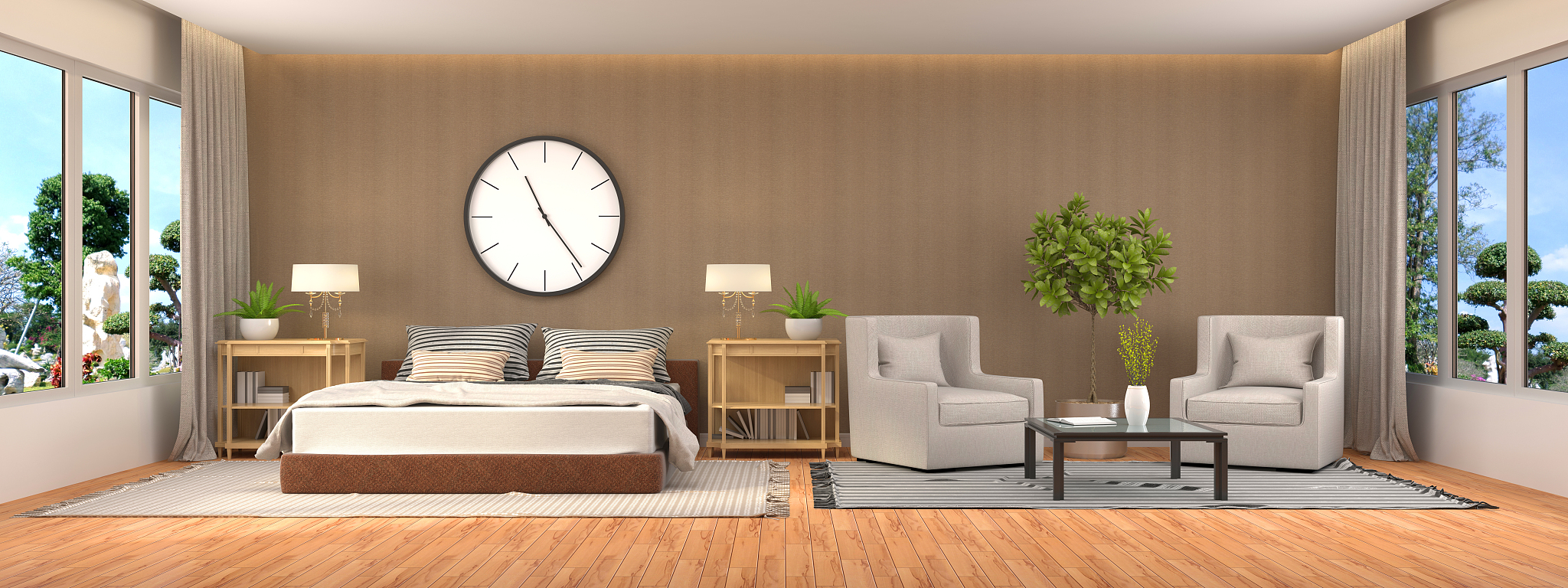 interior with sofa. 3d illustration