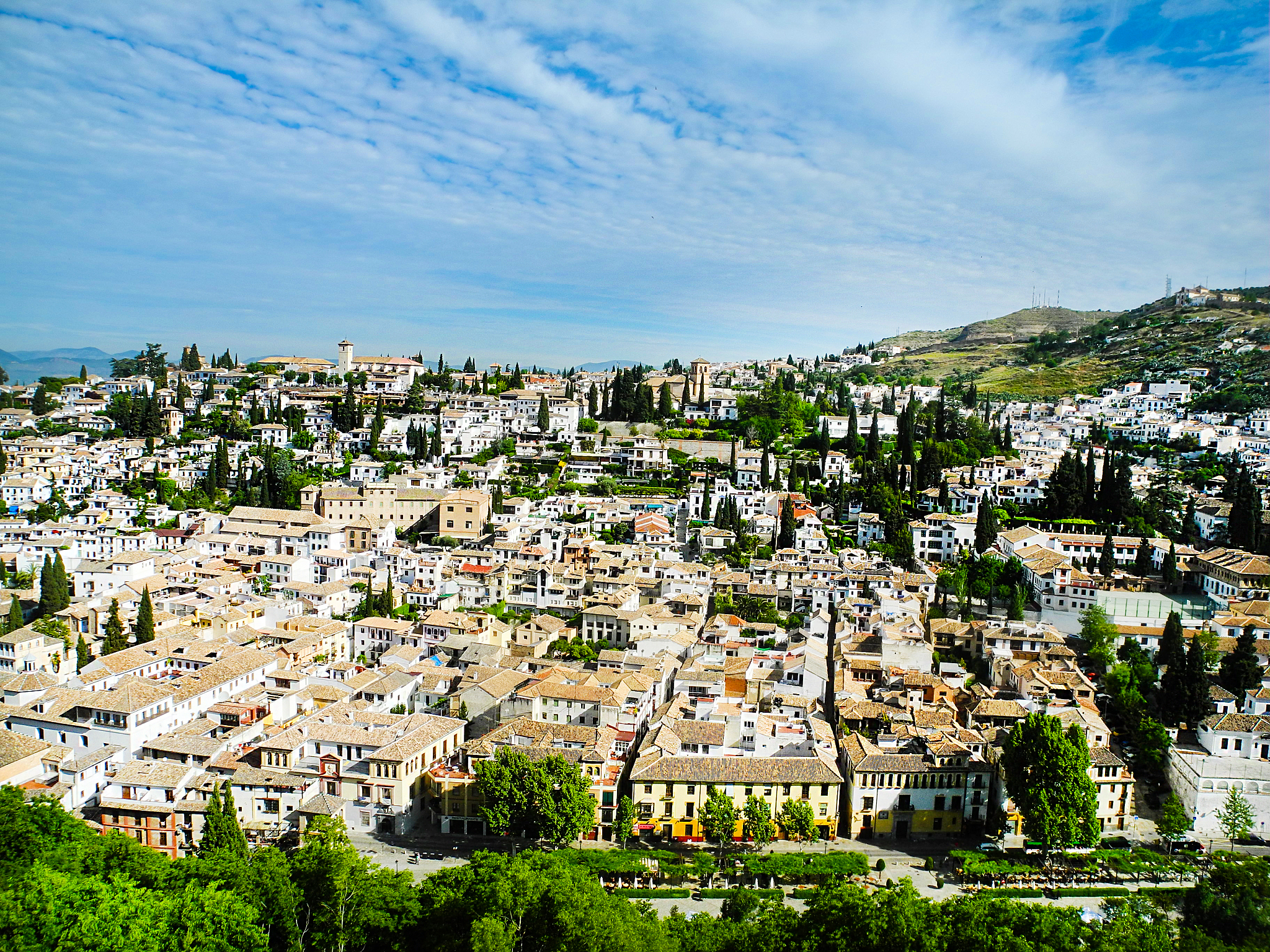 panoramic view of granada. white houses, andalusia.