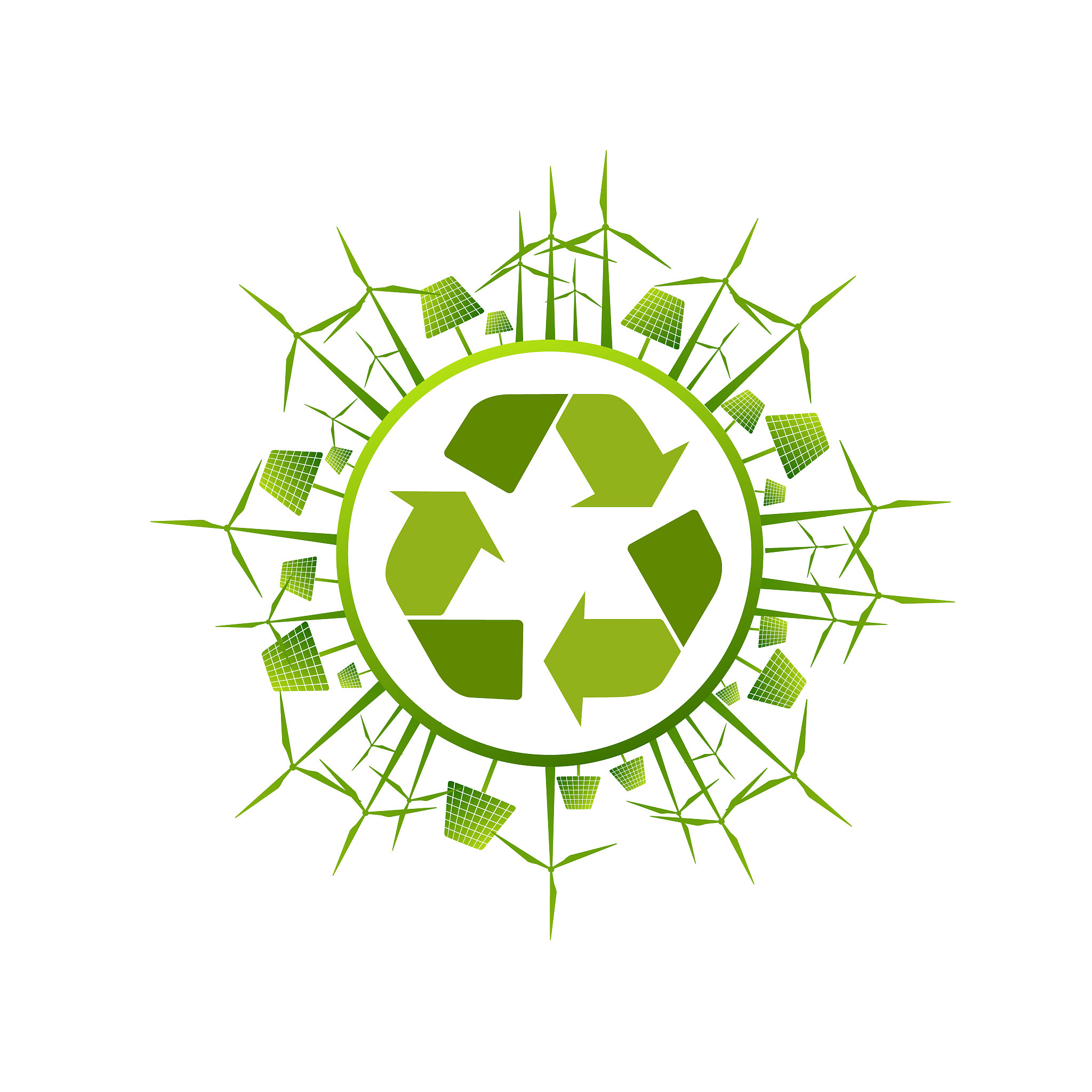 eco friendly concept, vector illustration. solar energy town wit