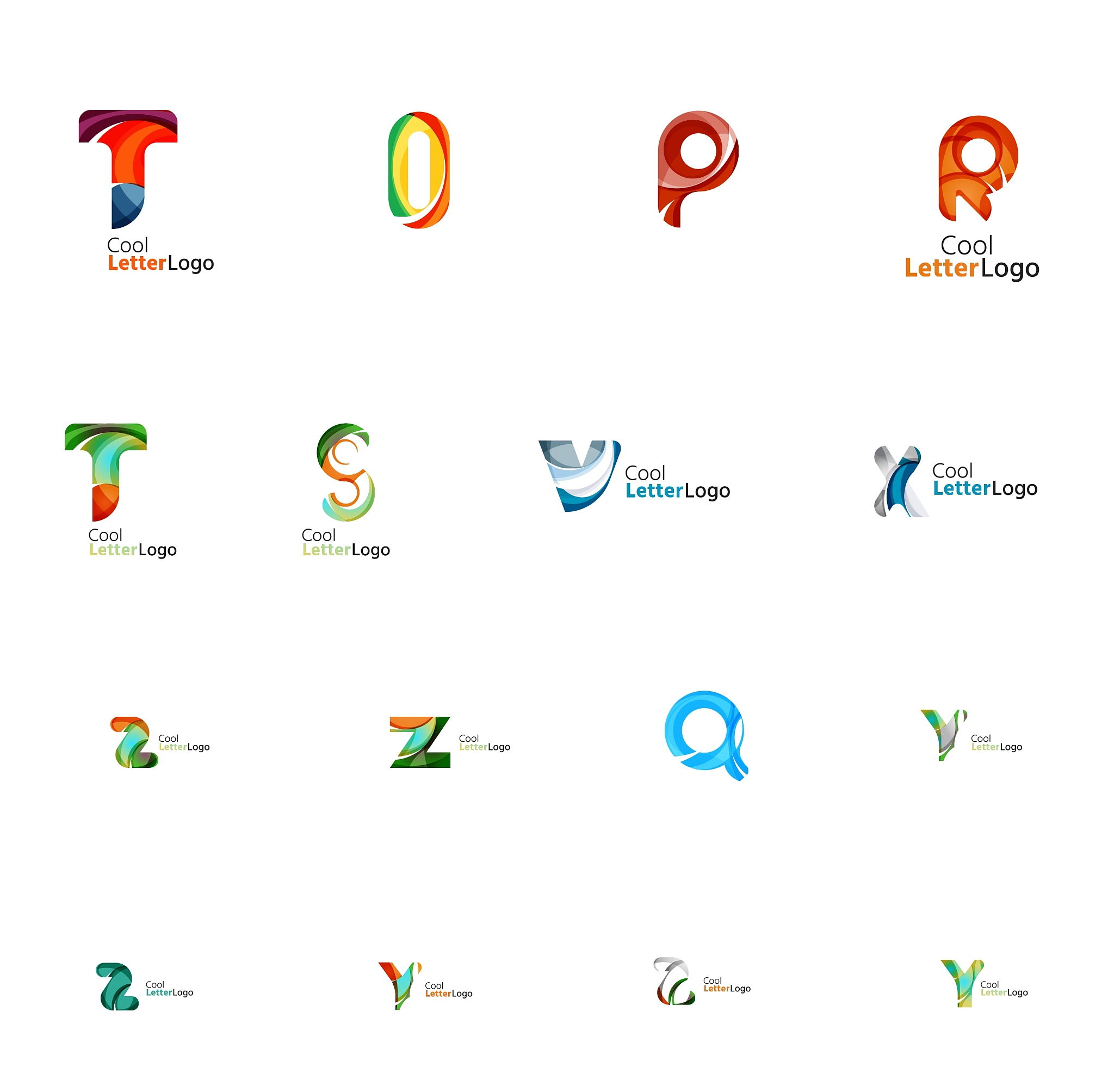 set of universal company logo ideas business icon