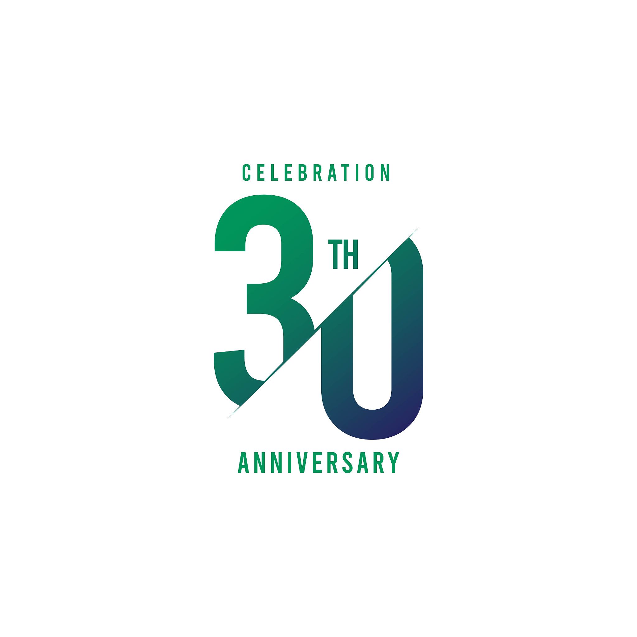 30 year anniversary vector template. design for your celebration