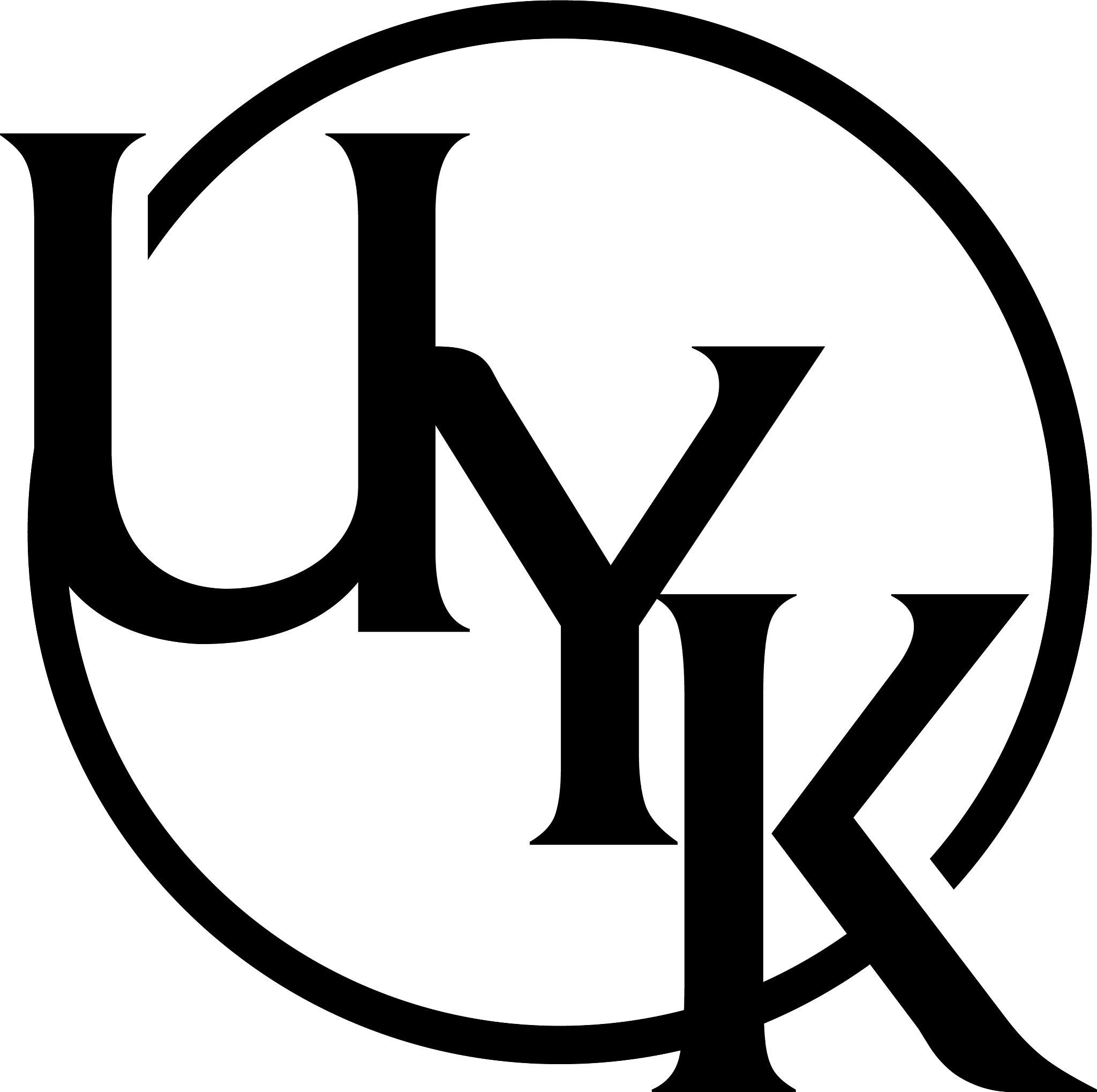 letter uyk modern emblem