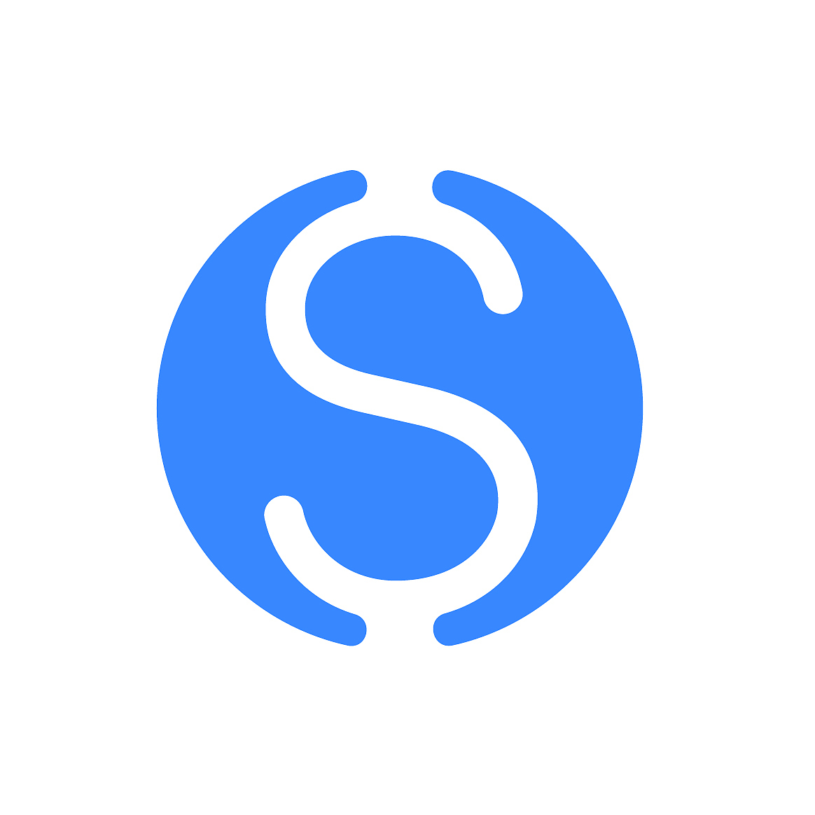 letter logo modern abstract blue icon of letter s