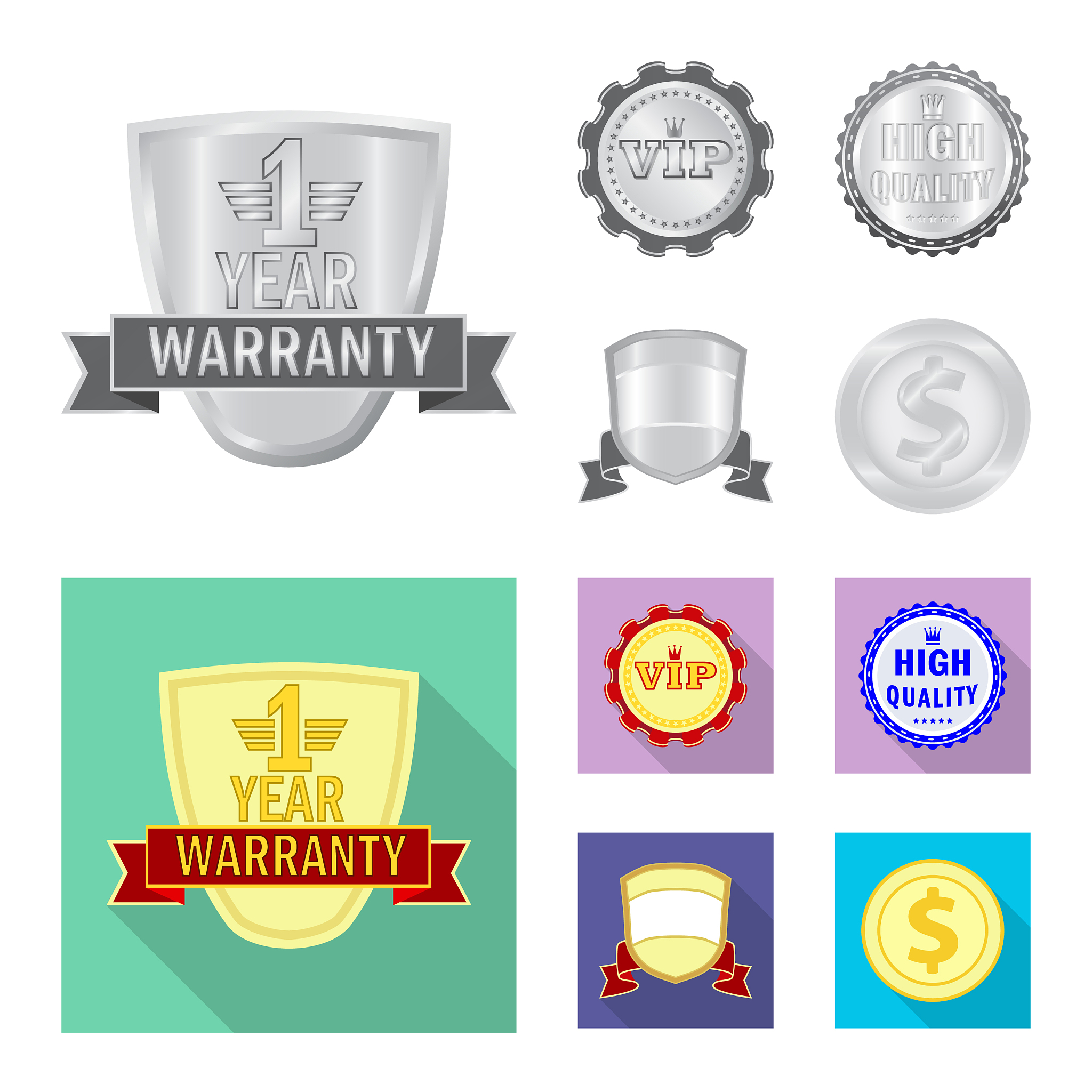 design of emblem and badge logo set of