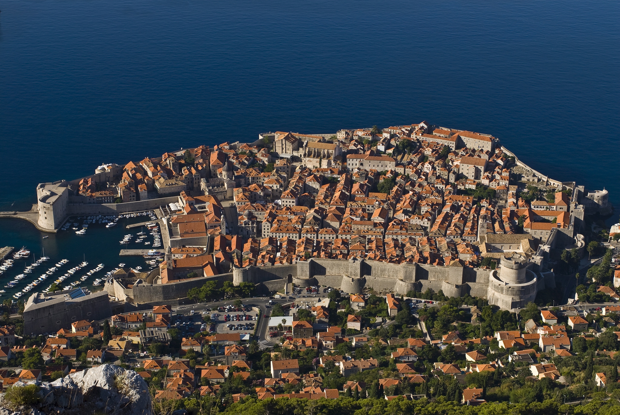 overlooking the old town of dubrovnik, unesco world heritage sit