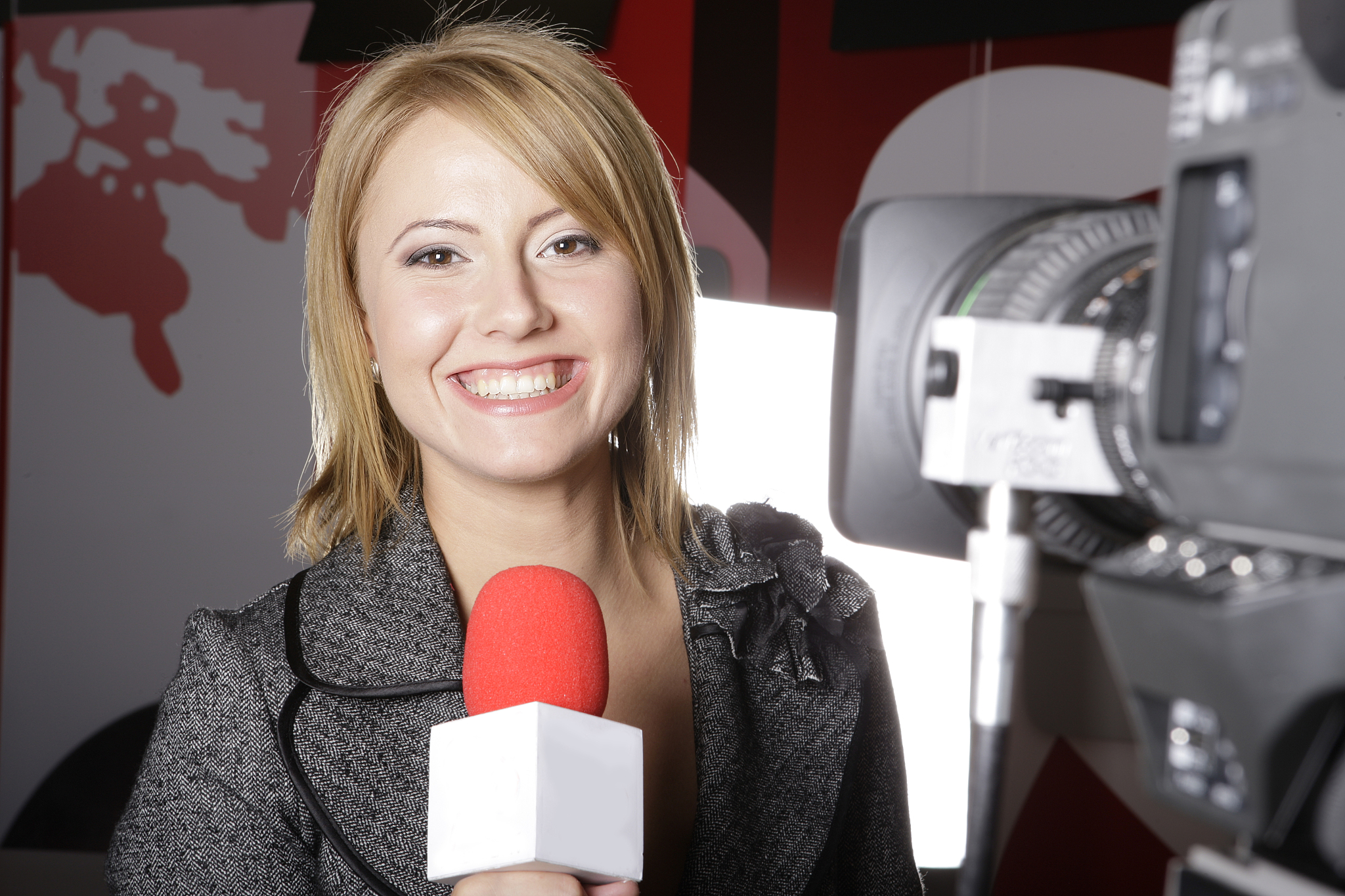 tv reporter on the air