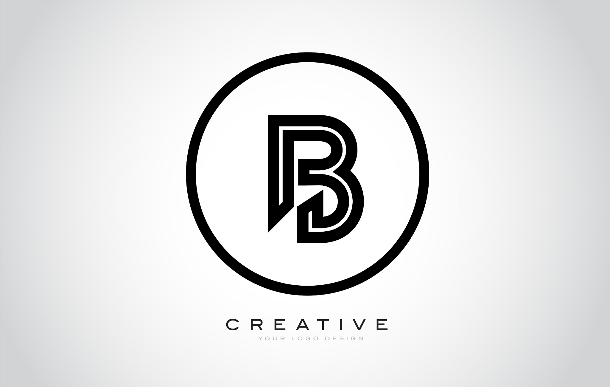 b letter monogram logo design modern b icon with