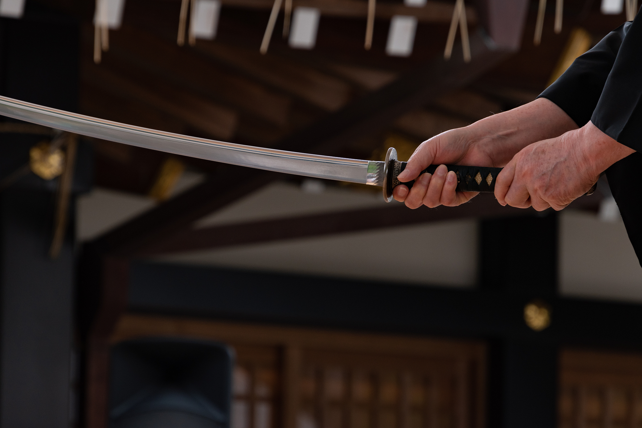 japanese traditional  swordplay demonstration