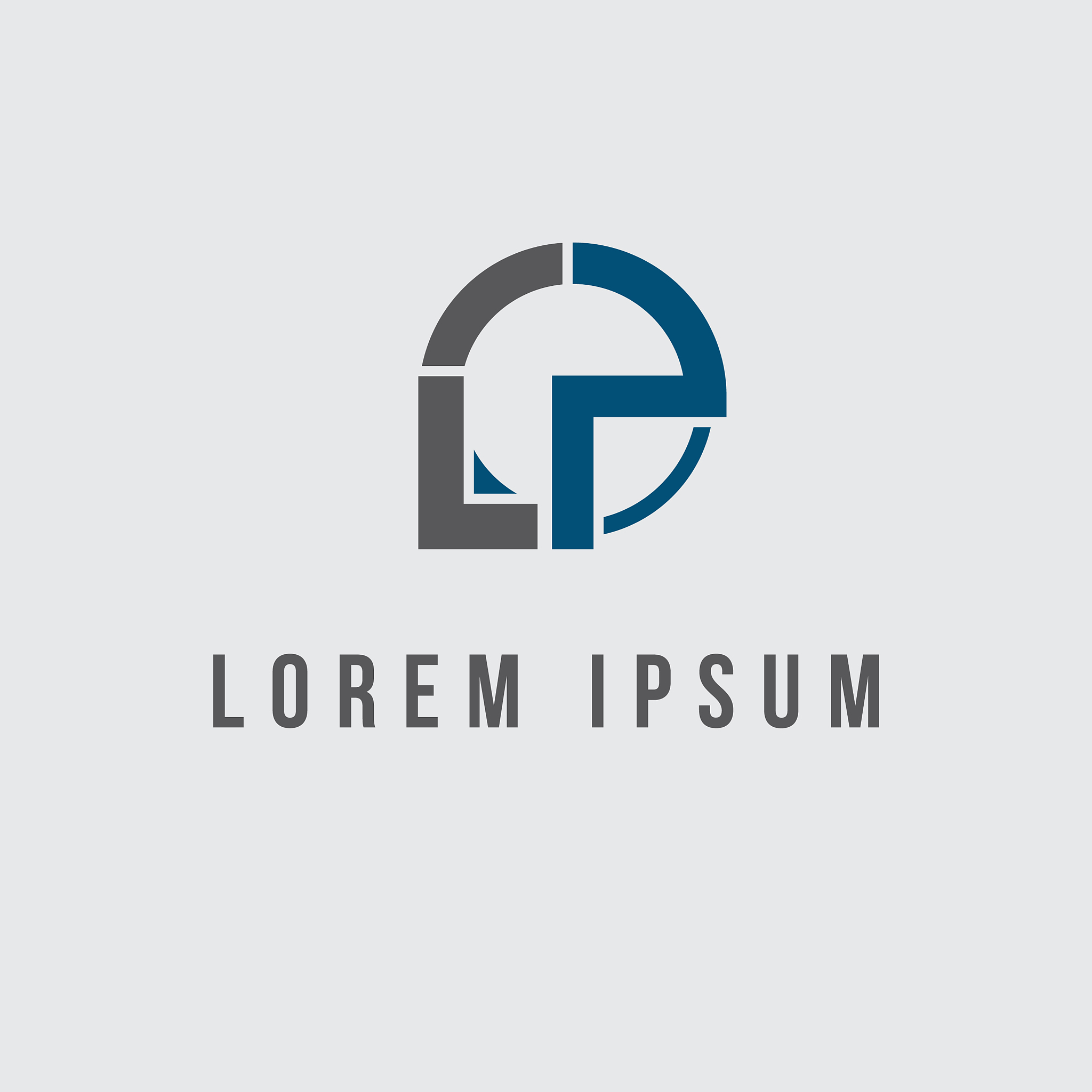 initial lp letter symbol design template