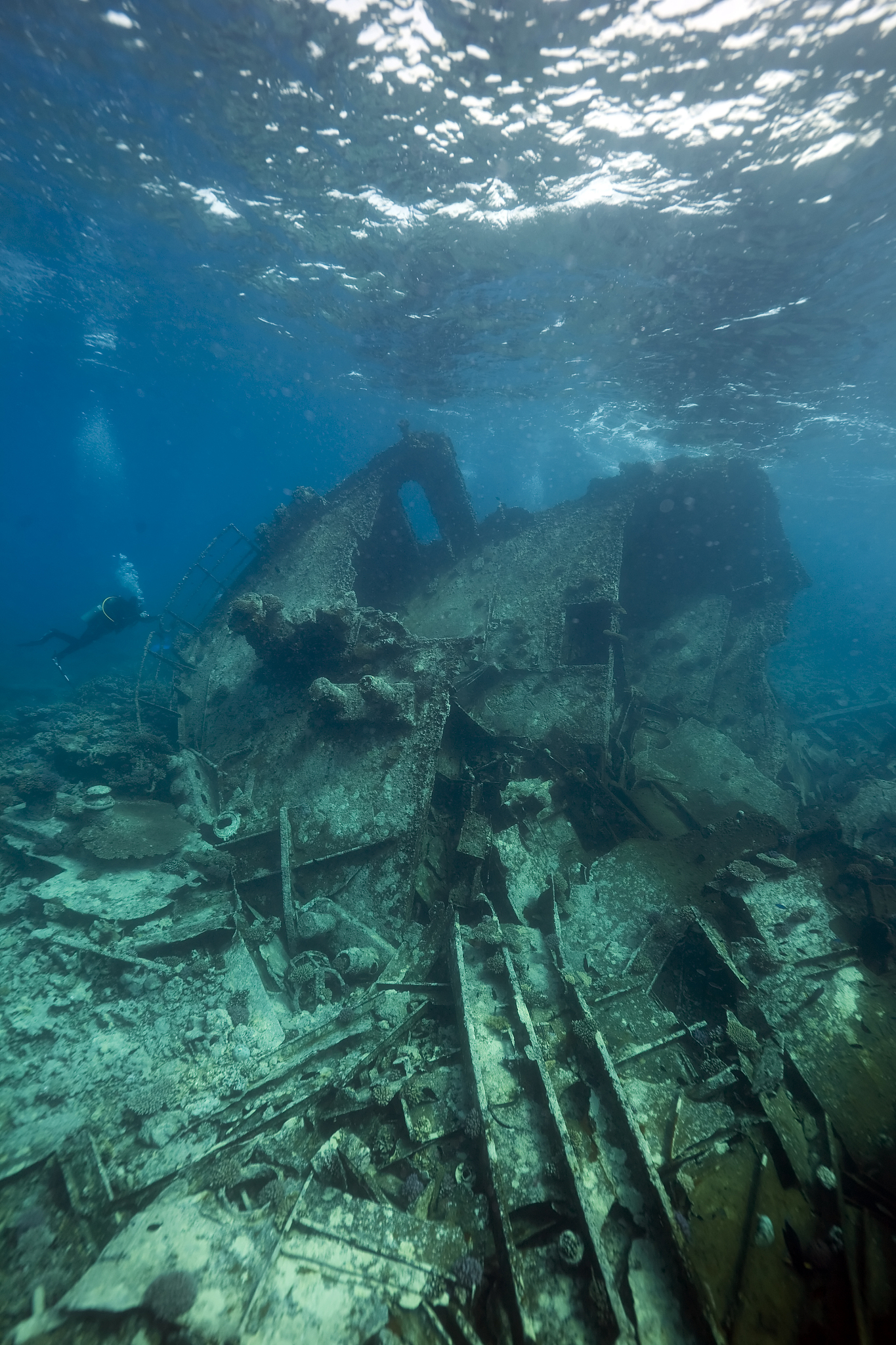 wreck german freighter kormoran - sank in 1984 tiran