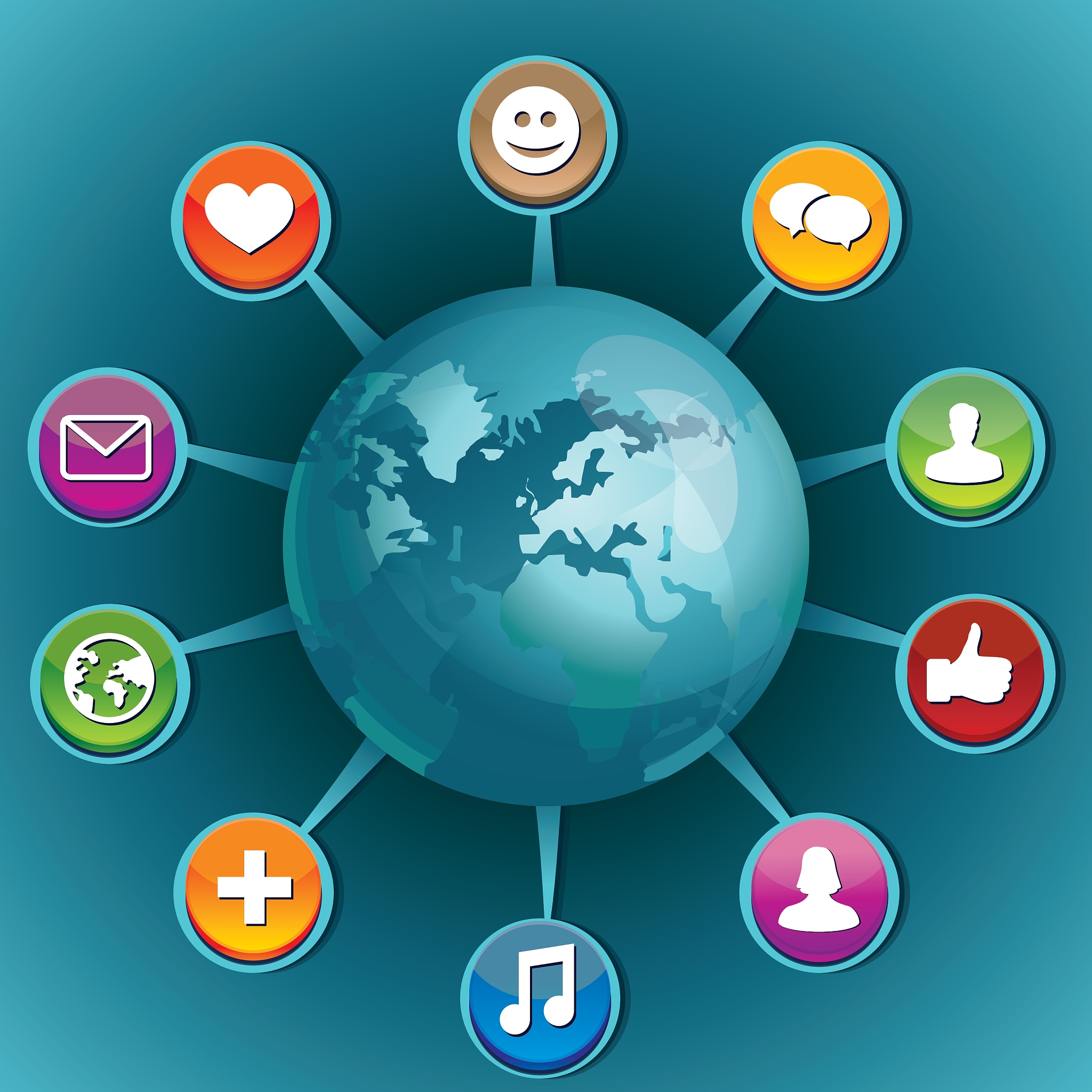 world social media icons