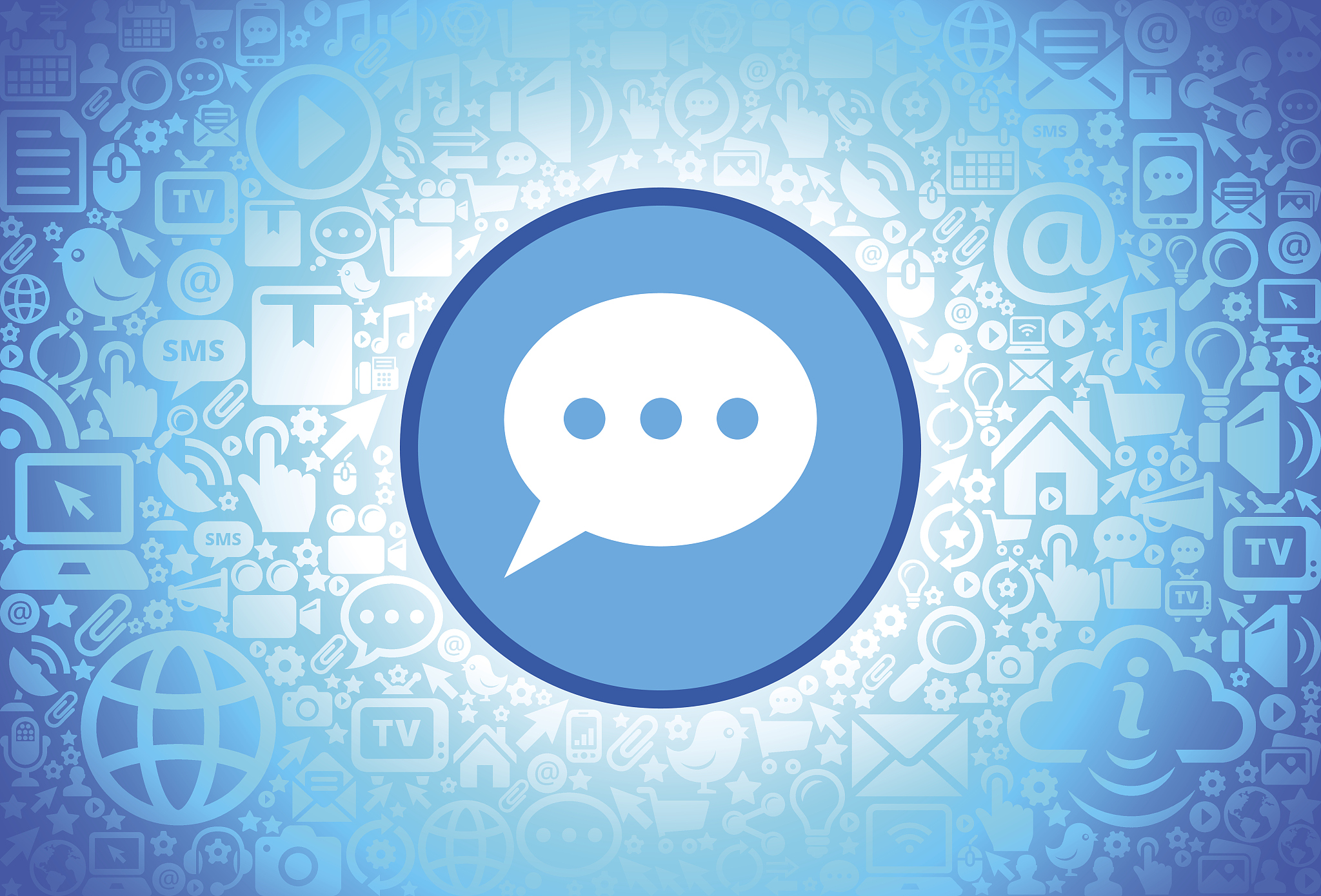 chatbubble  icon on internet technology background