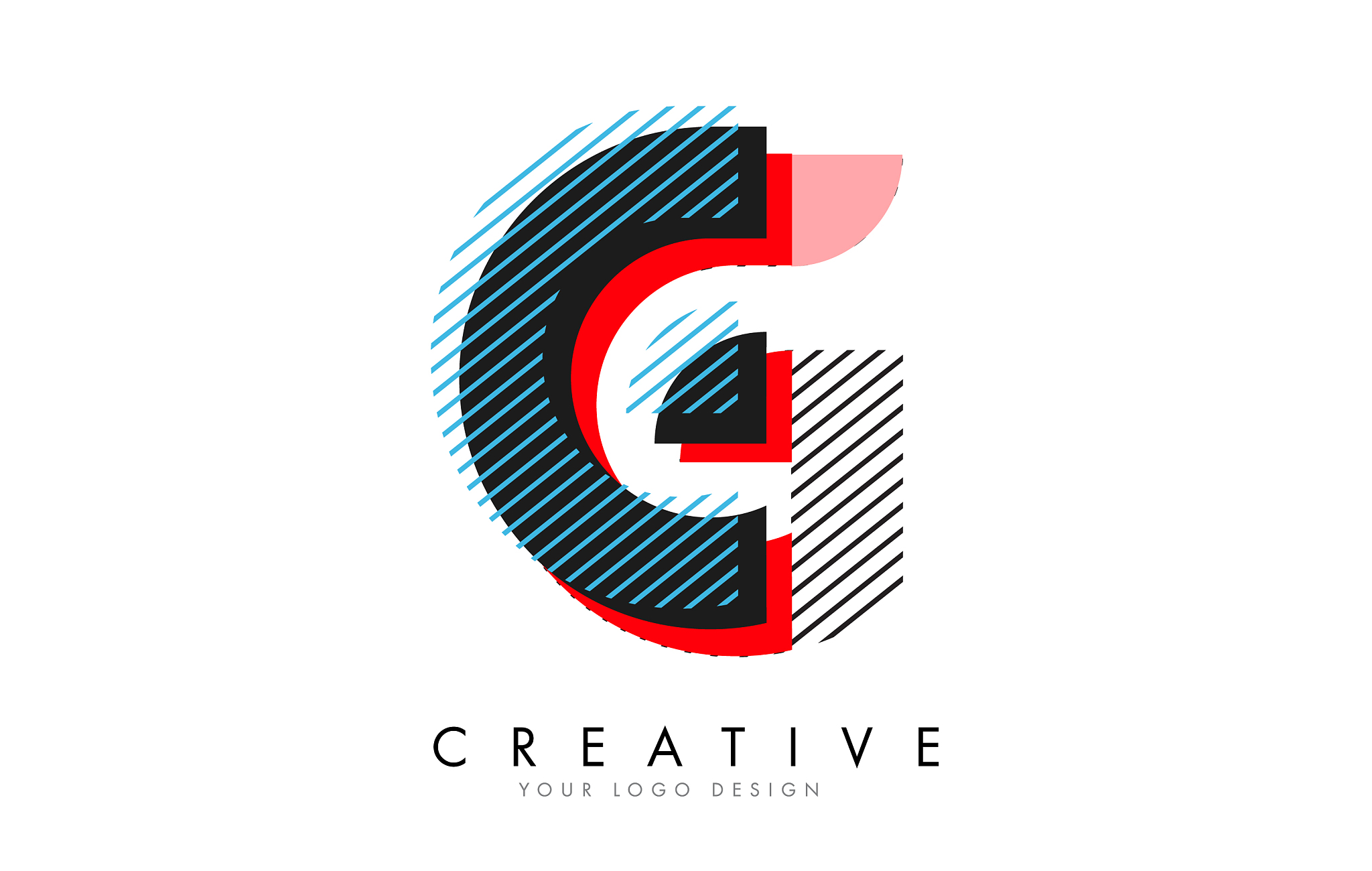 g letter with an abstract pop art logo design
