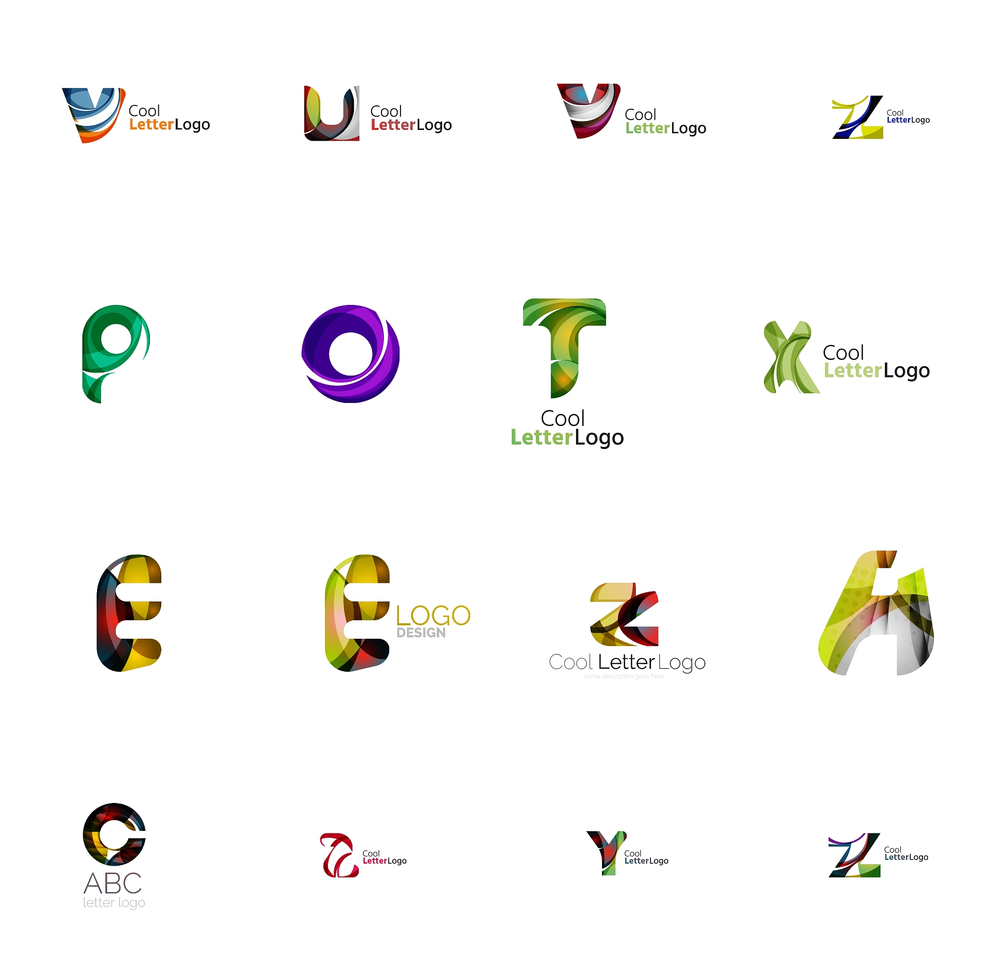 set of universal company logo ideas business icon