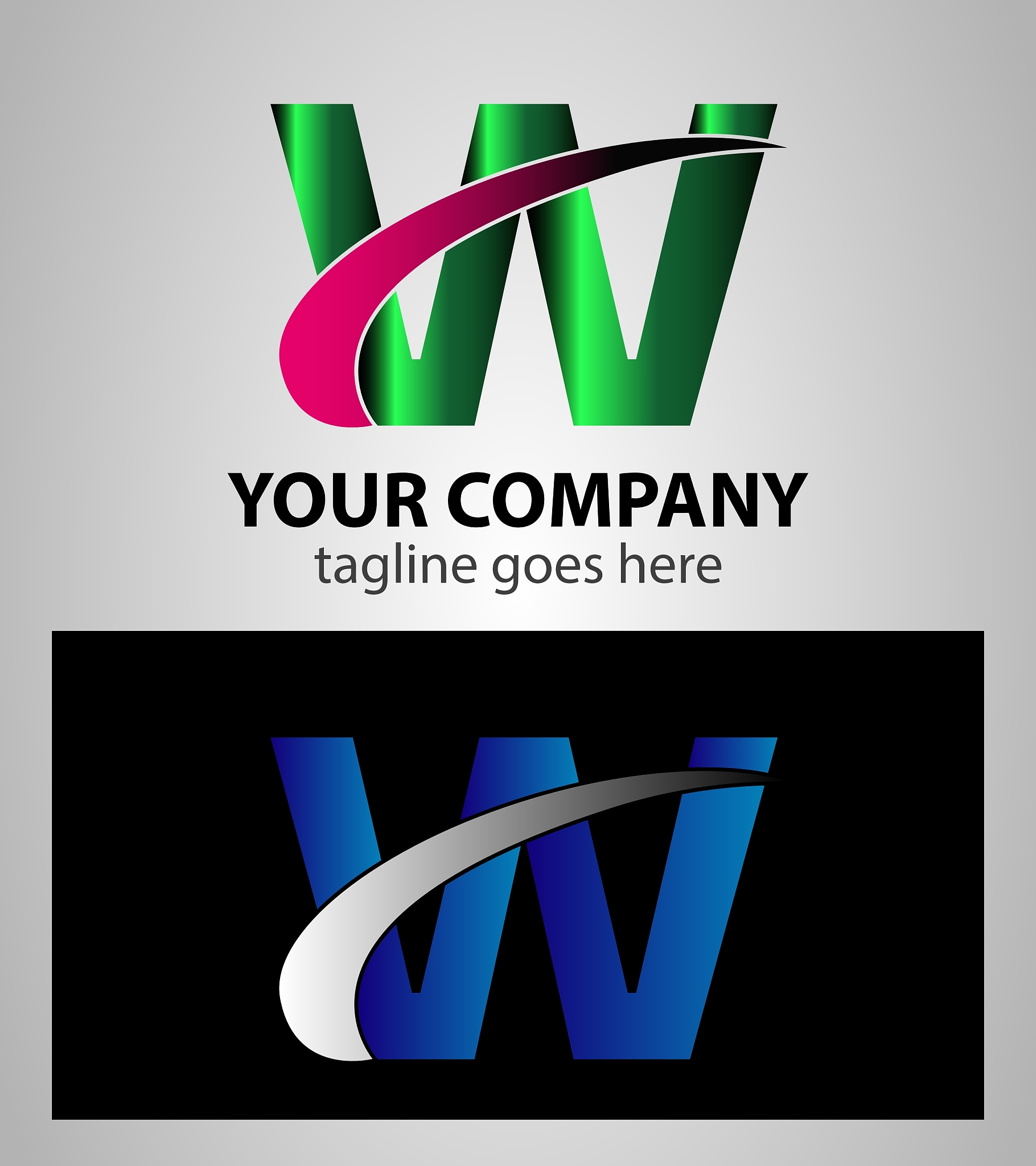letter w logo symbol design template elements
