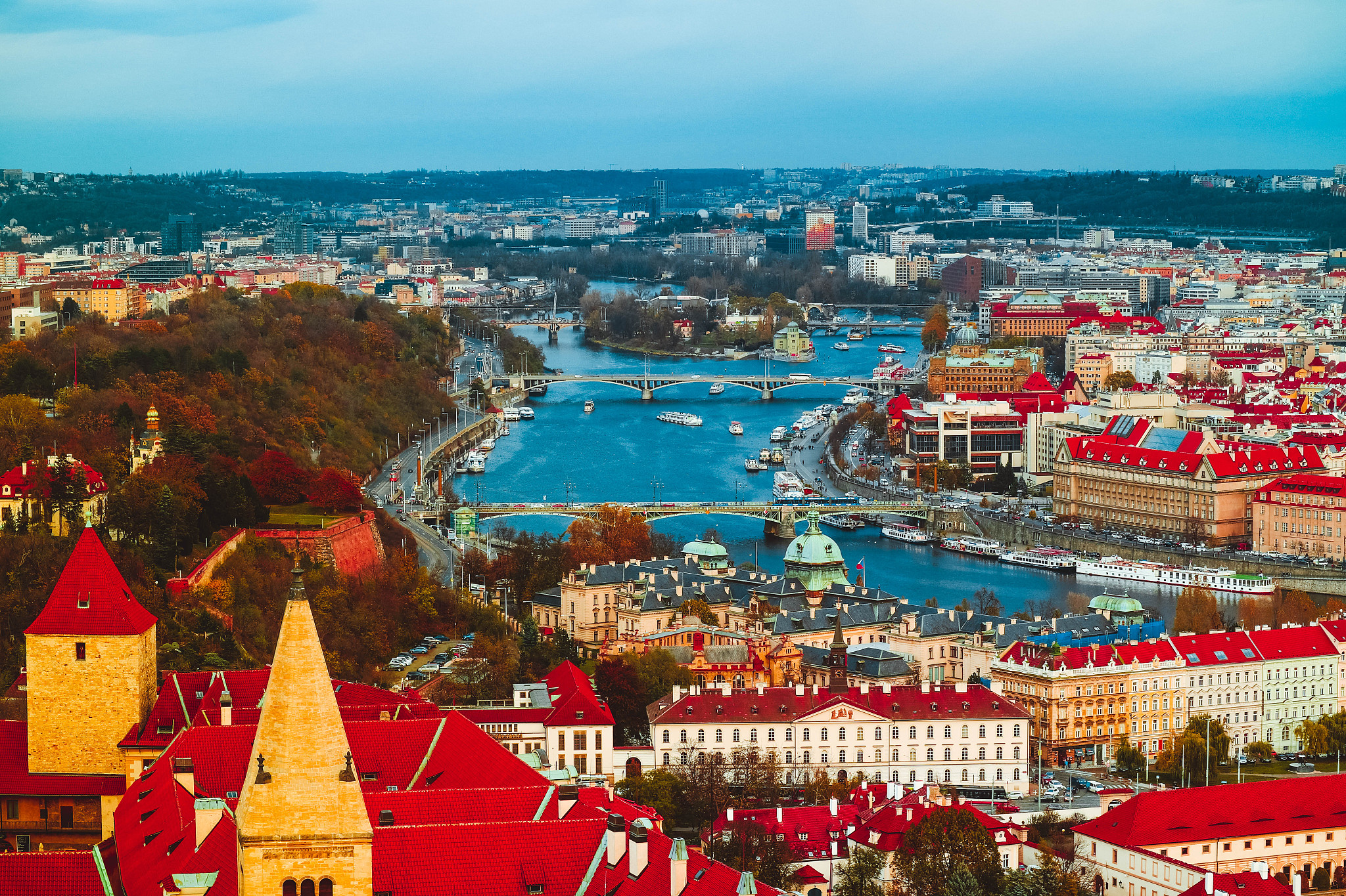 czech republic, prague city panorama. city prague panoramic view