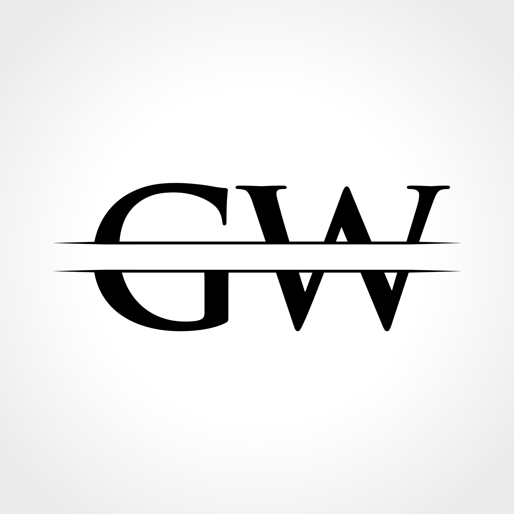 gw letter type logo design template abstract