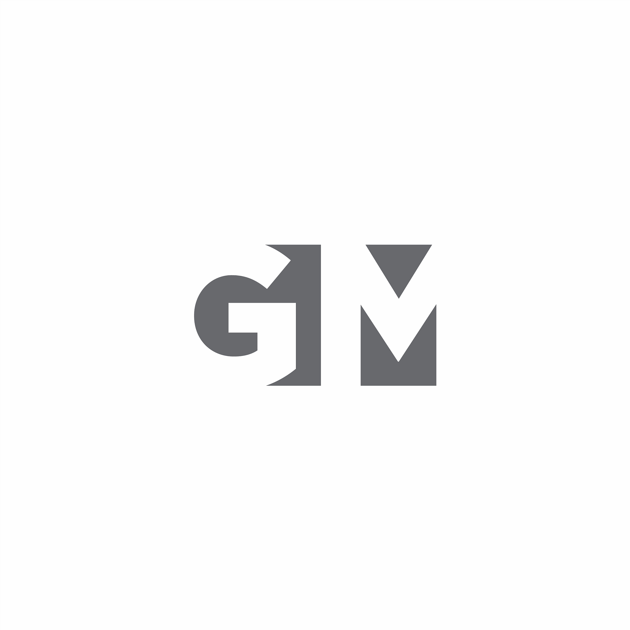 gm logo monogram with negative space style design