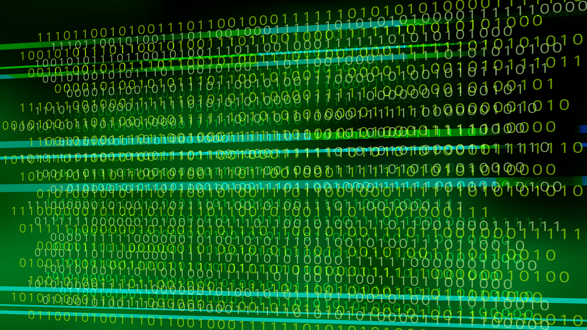 green cyber digital image gradient geometric background