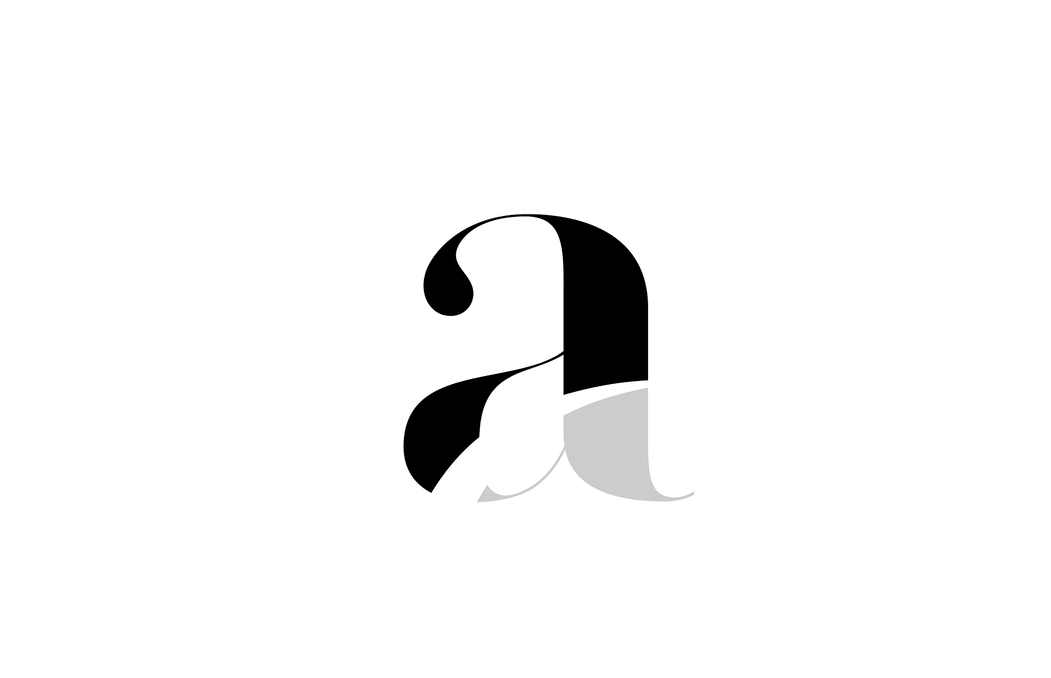 alphabet letter a black and white logo icon design