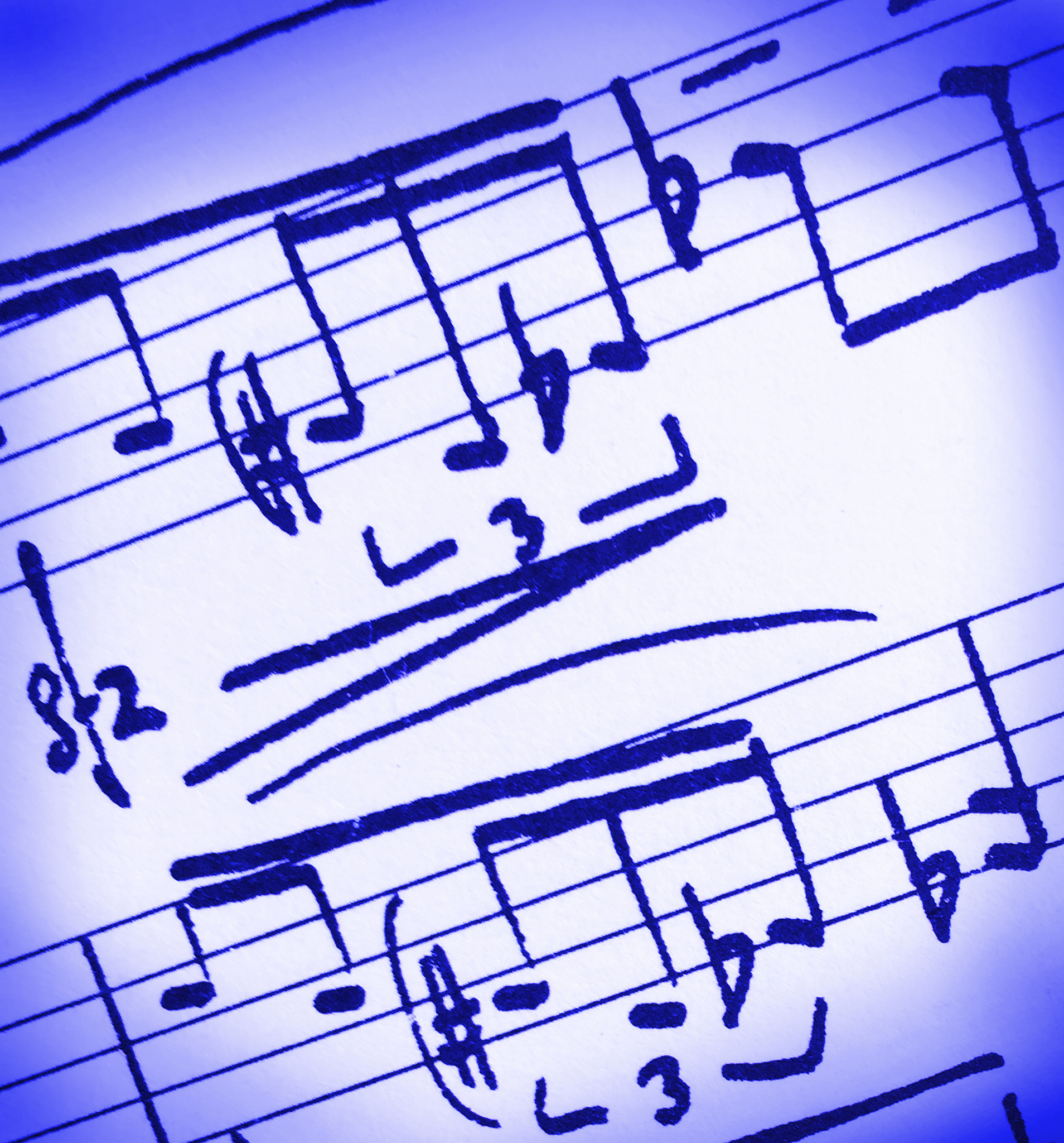 blue music sheet