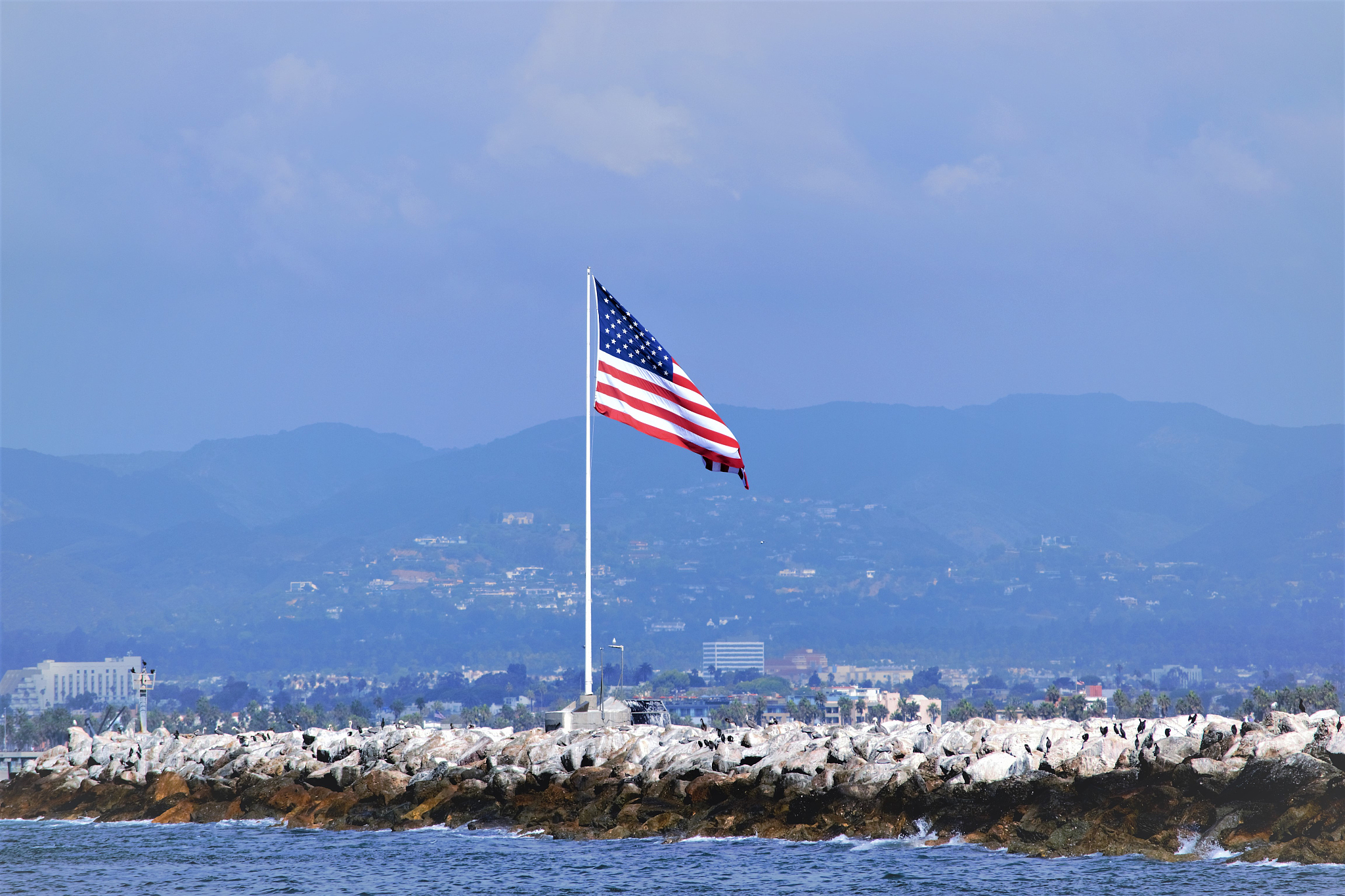 american flag waving