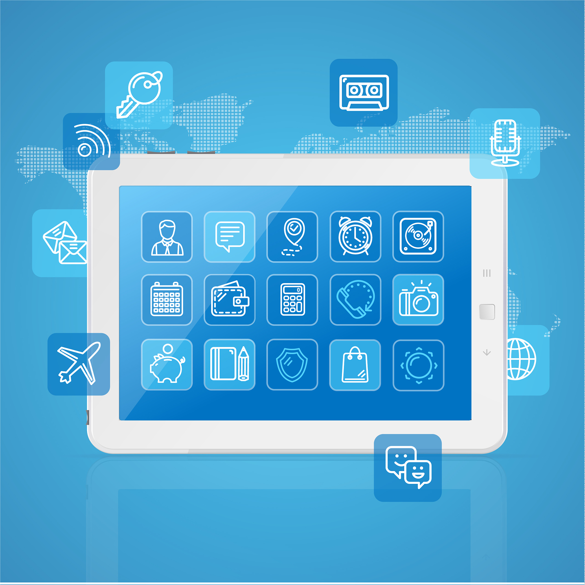 realistic mobile gadget concept app service