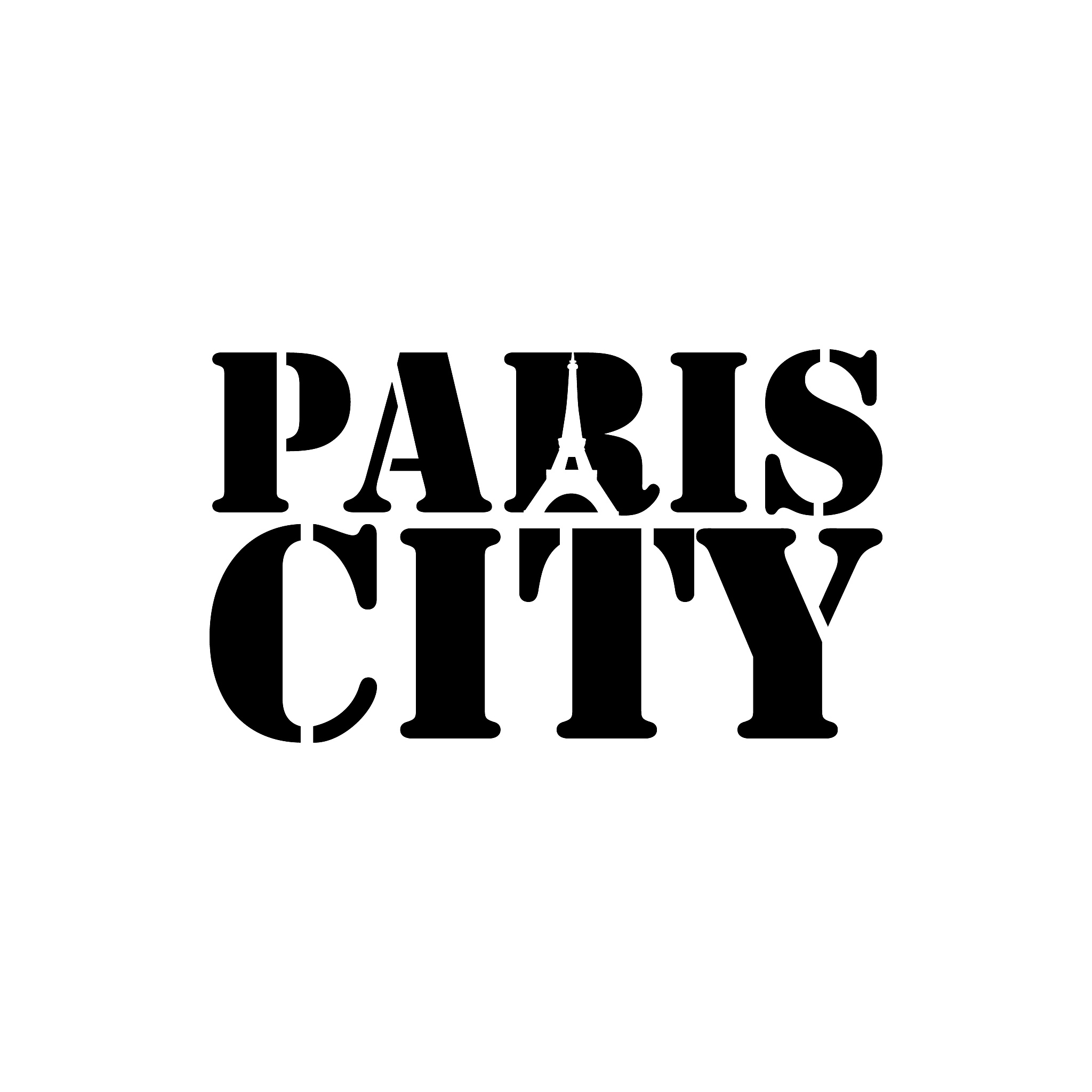 paris city negative space typography logo design image