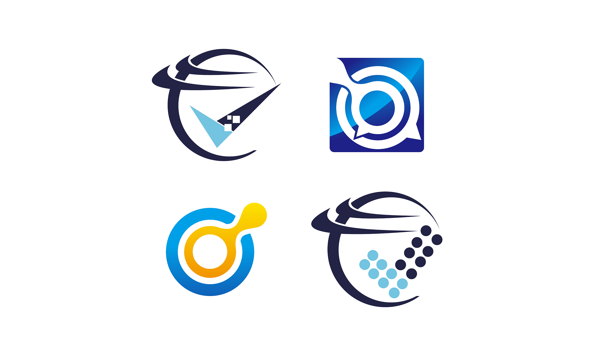 technology connection logo set