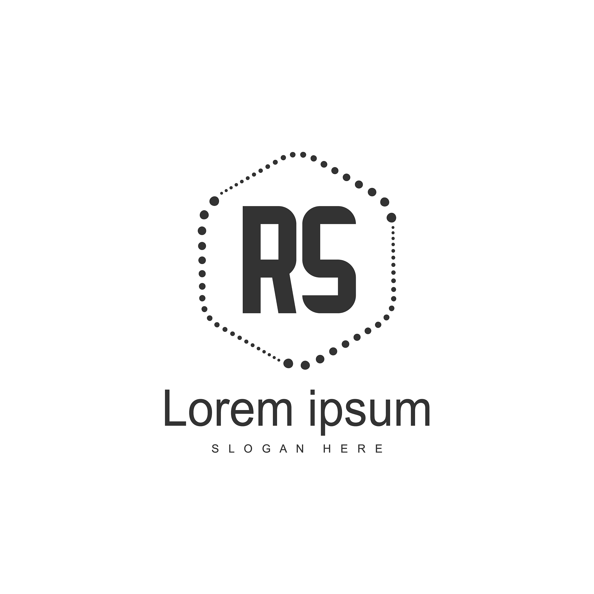 initial rs logo template minimalist letter logo