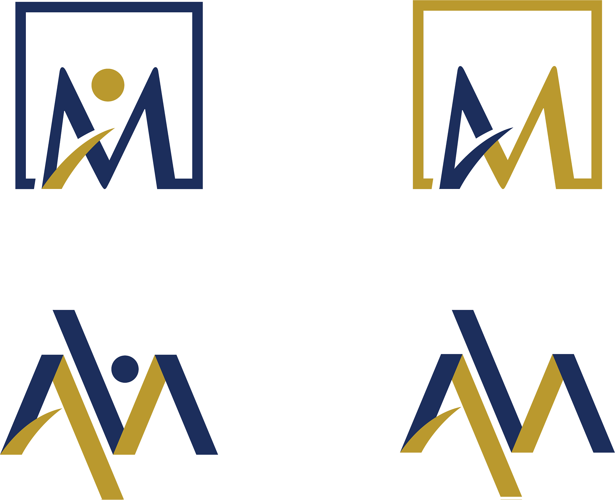 m letter logo template