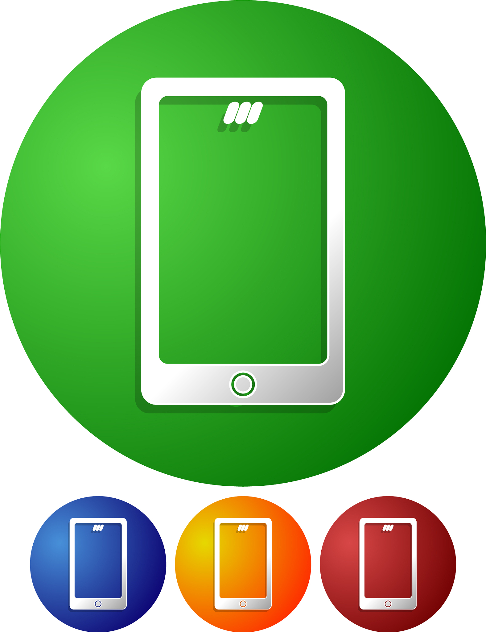 mobile smart phone icons set of 4 colors to match