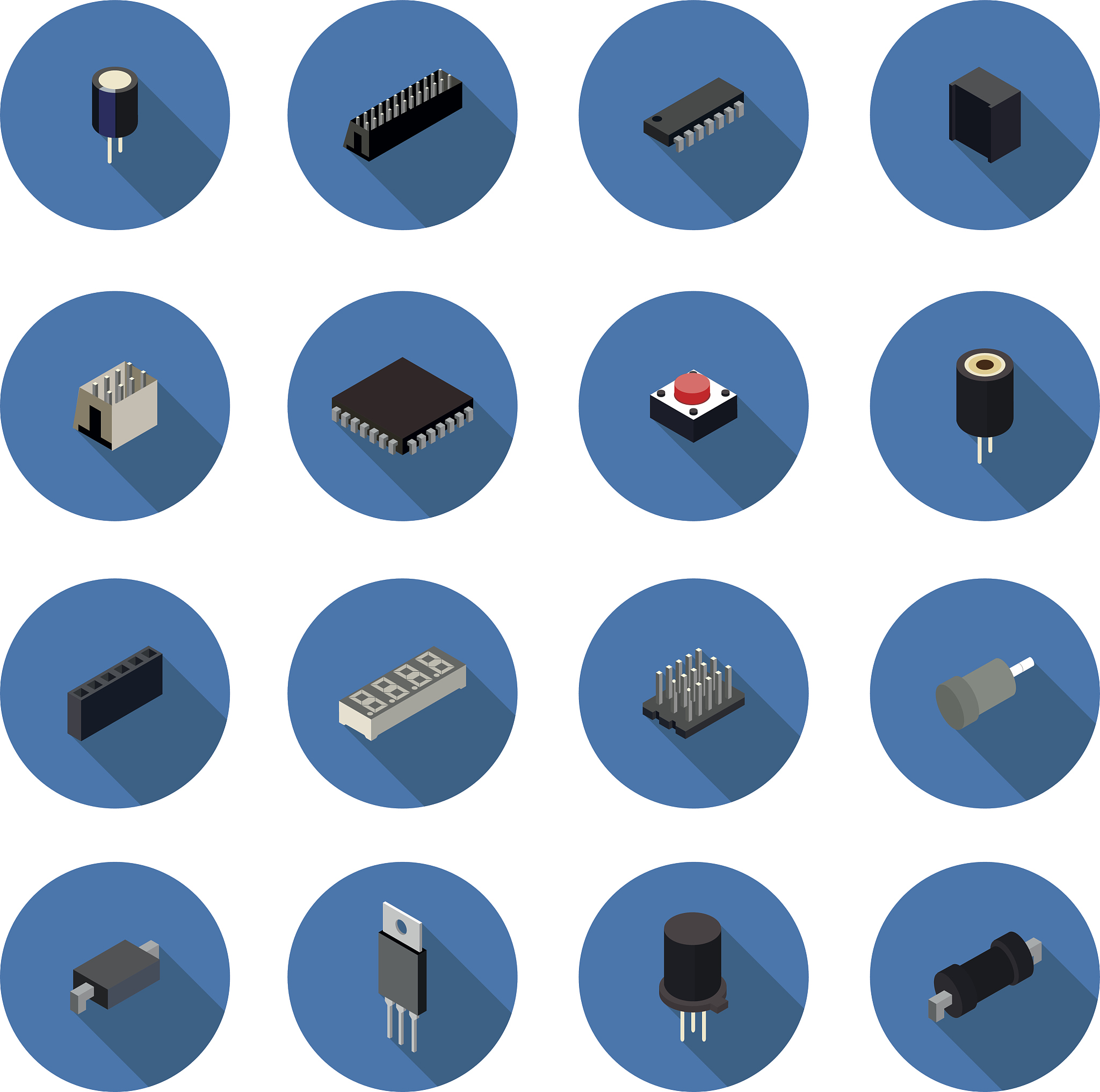 flat icons radio parts
