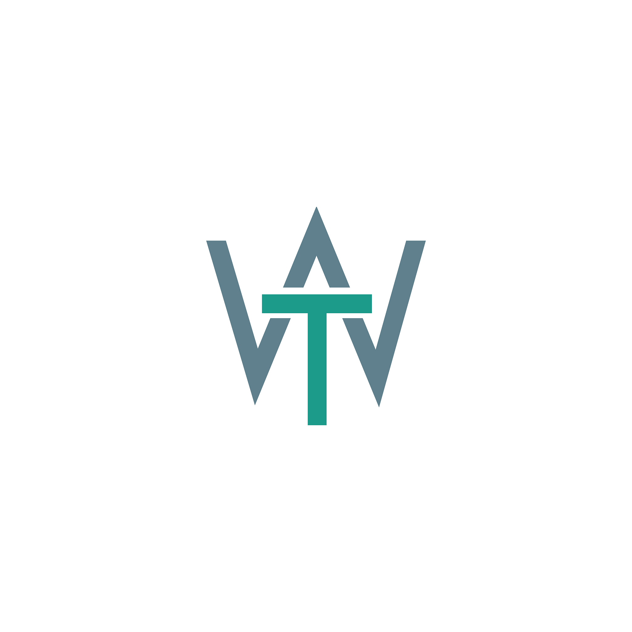 initial letter wt or tw logo design template